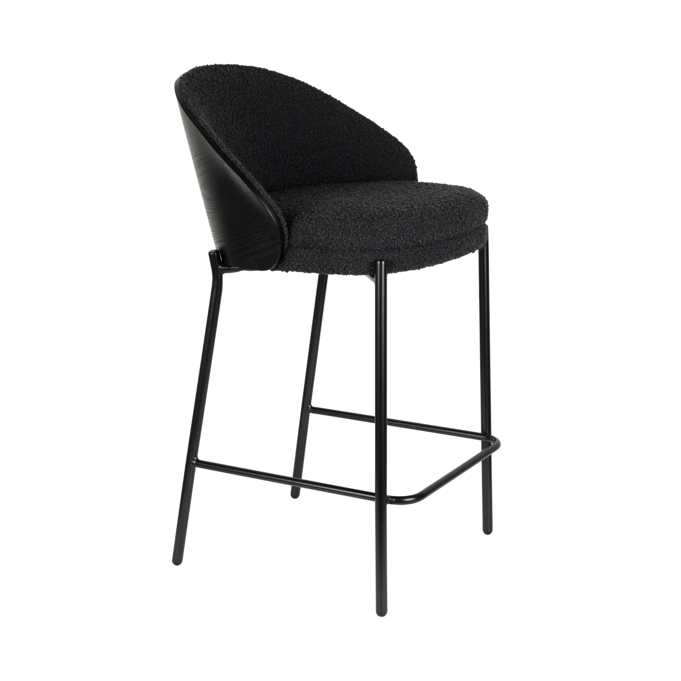 Barkruk RODIN zwart met zwarte voet