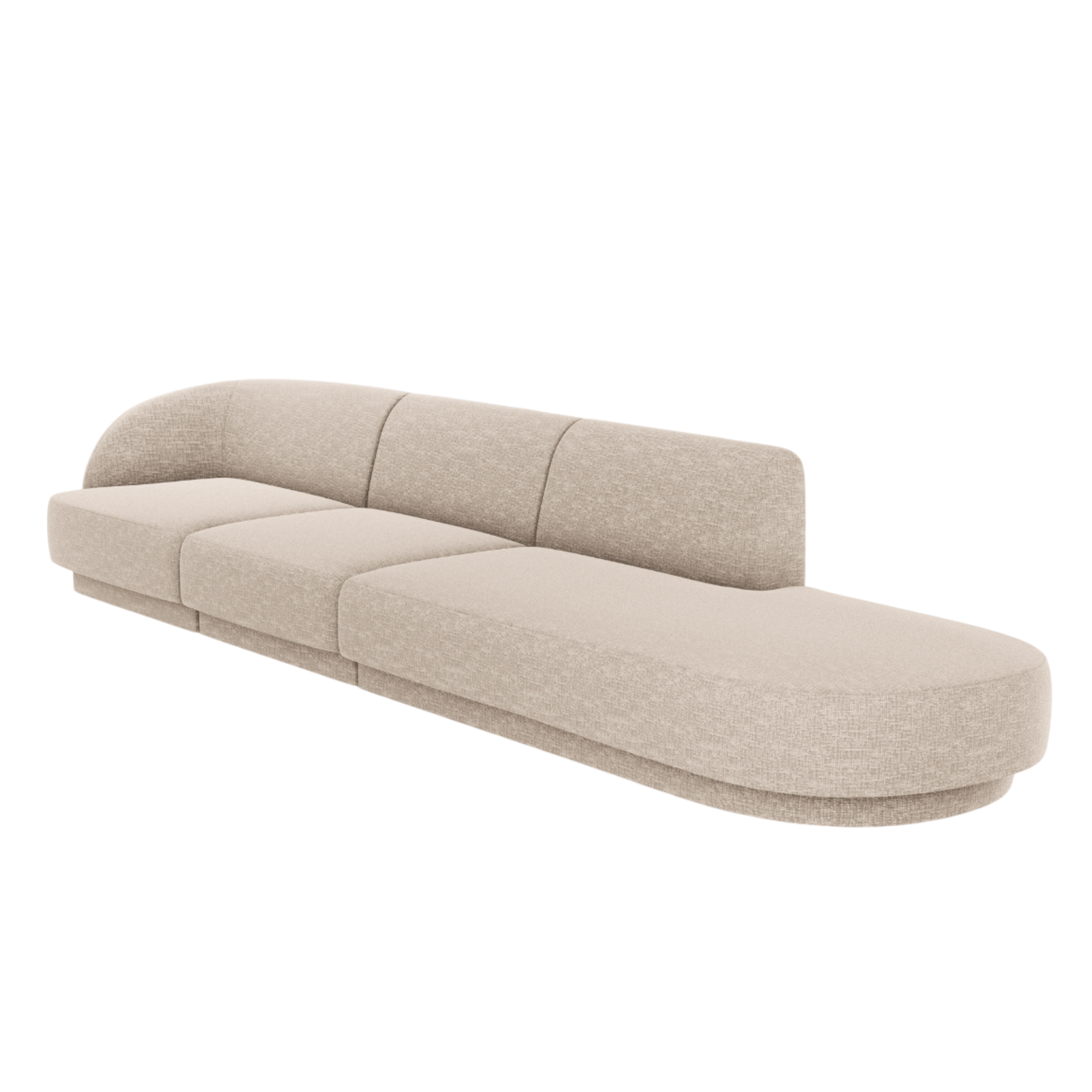 Sofa offene rechtsseitige 4-sitzige offene MILEY beige Chenille