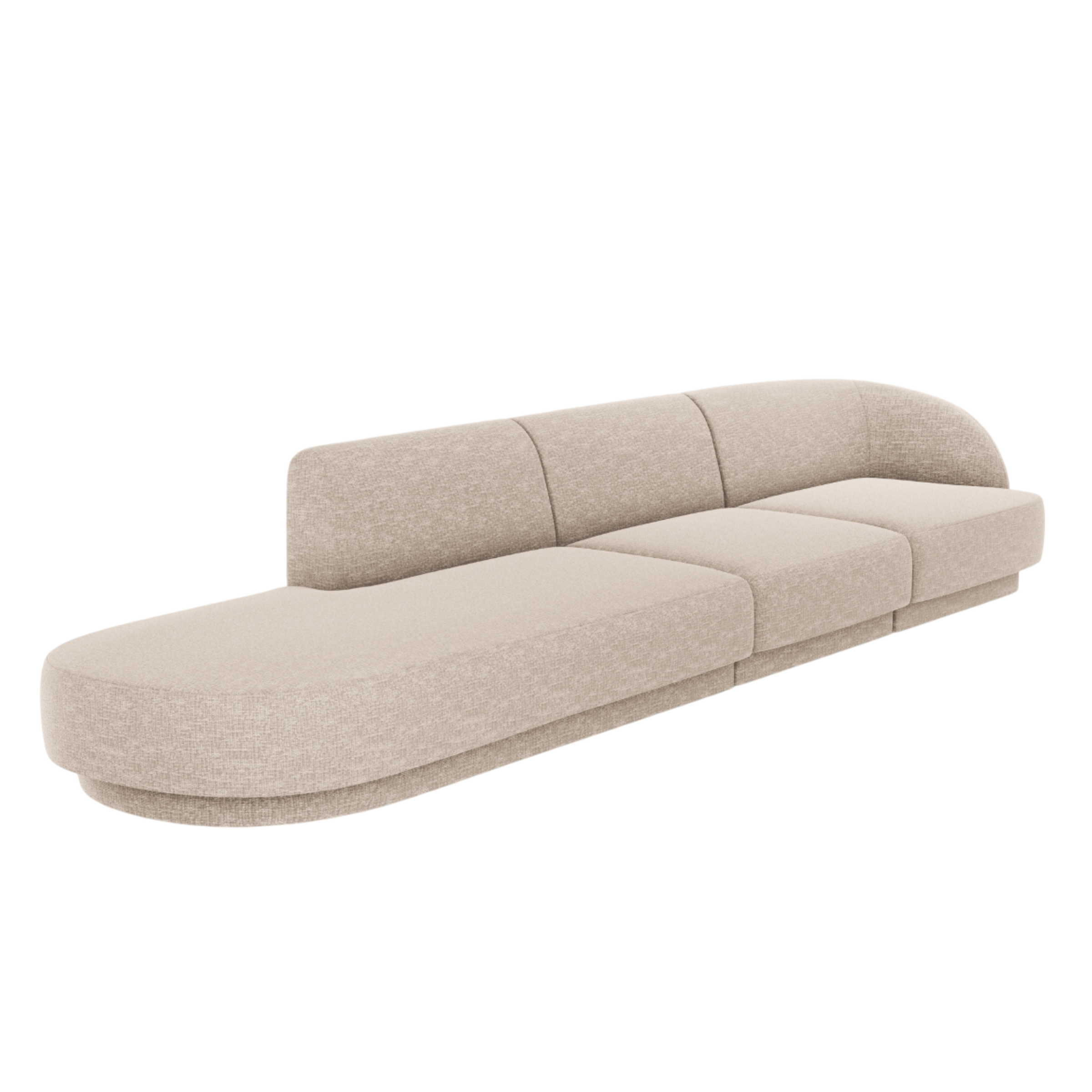 Sofa open linkerzijde 4-persoons open MILEY beige chenille