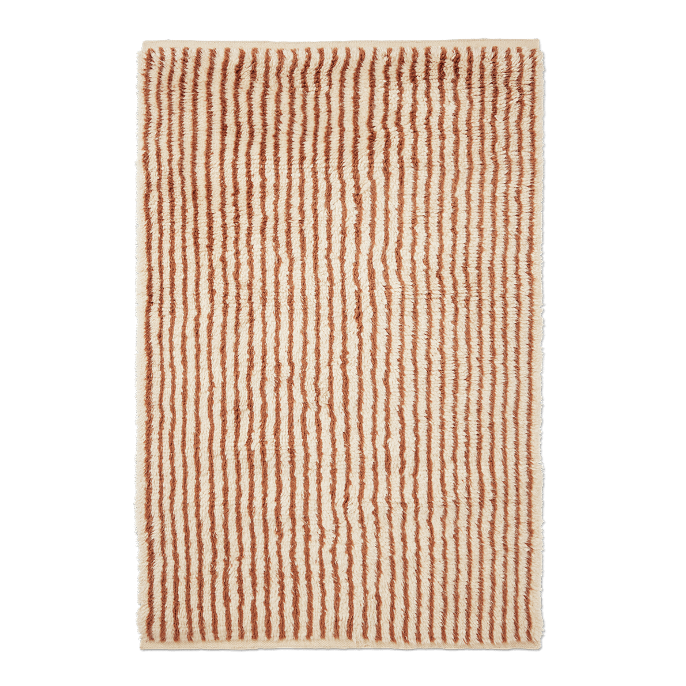 Vloerkleed met lange haren KAMI KNOTTED roestbruin met beige
