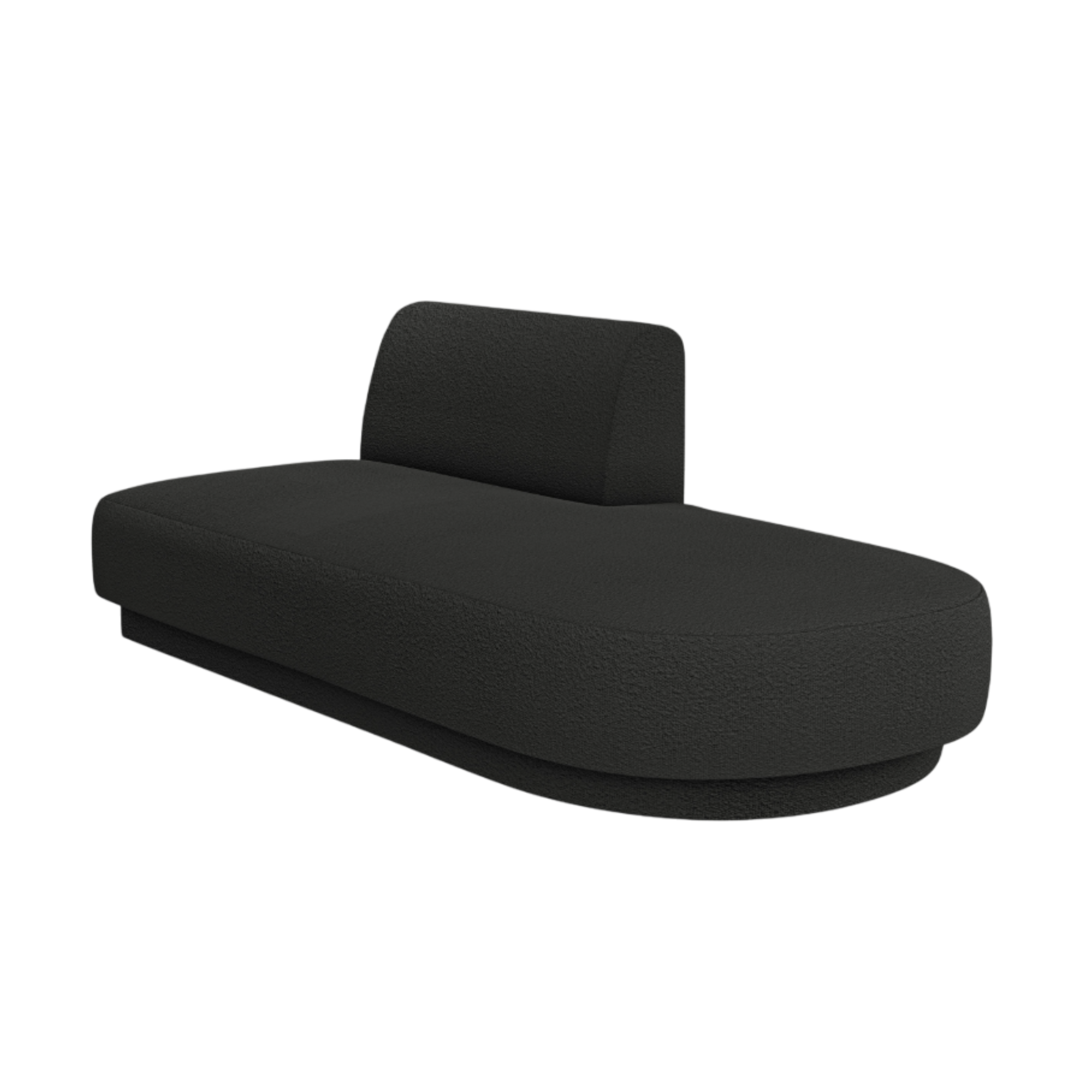 Zetel 2-persoons rechts MILEY zwart boucle