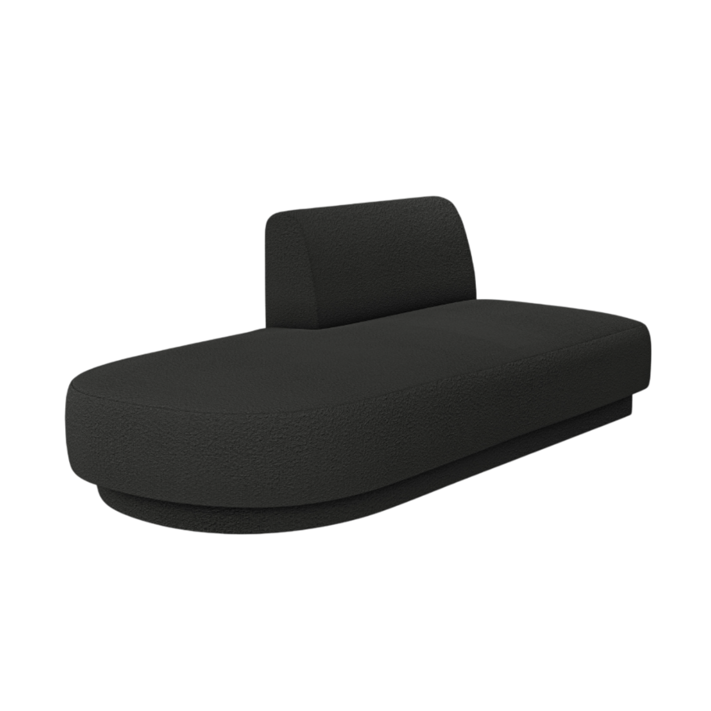 Szezlong 2-persoons links MILEY zwart boucle