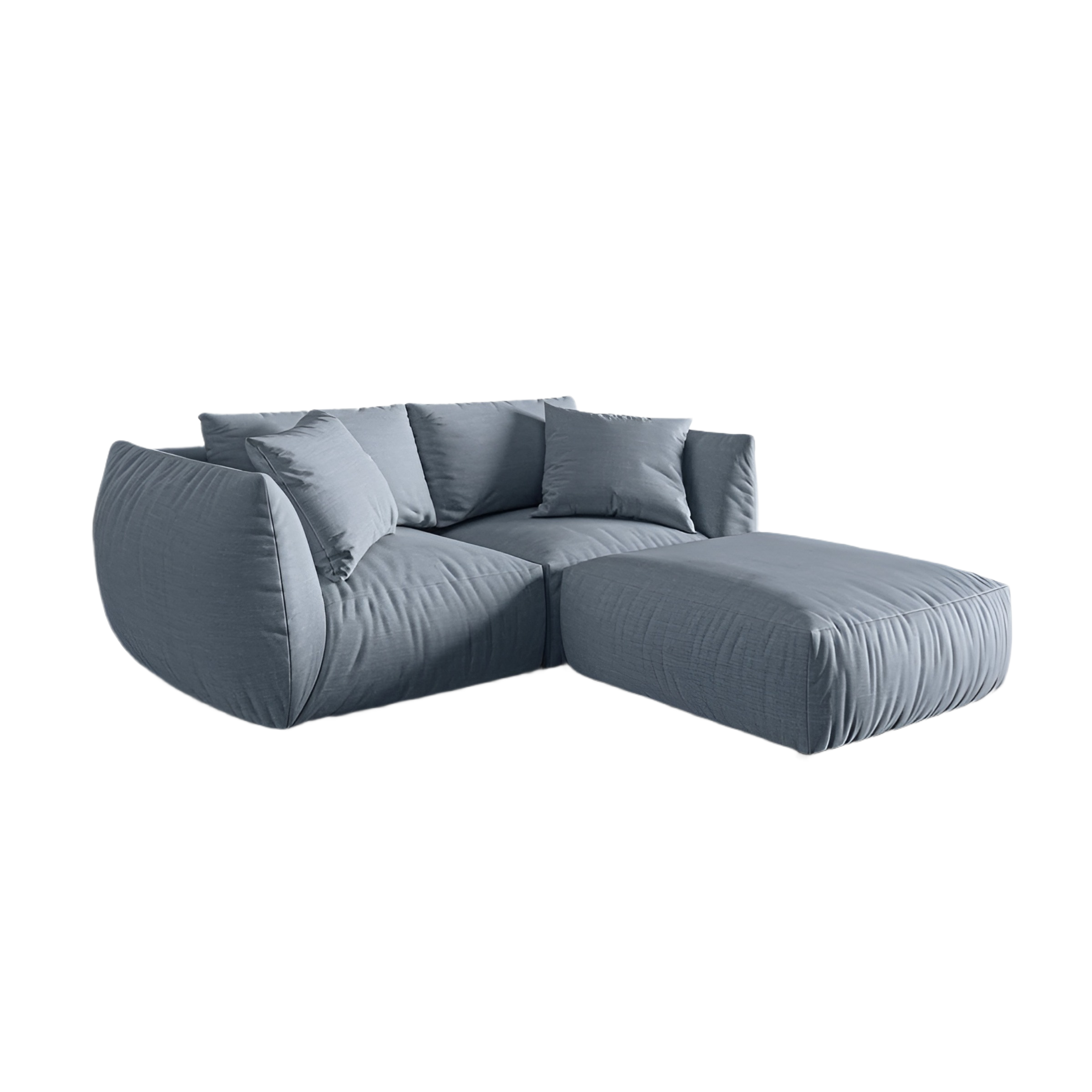 Linkerhoekbank CHRIS lichtblauw chenille