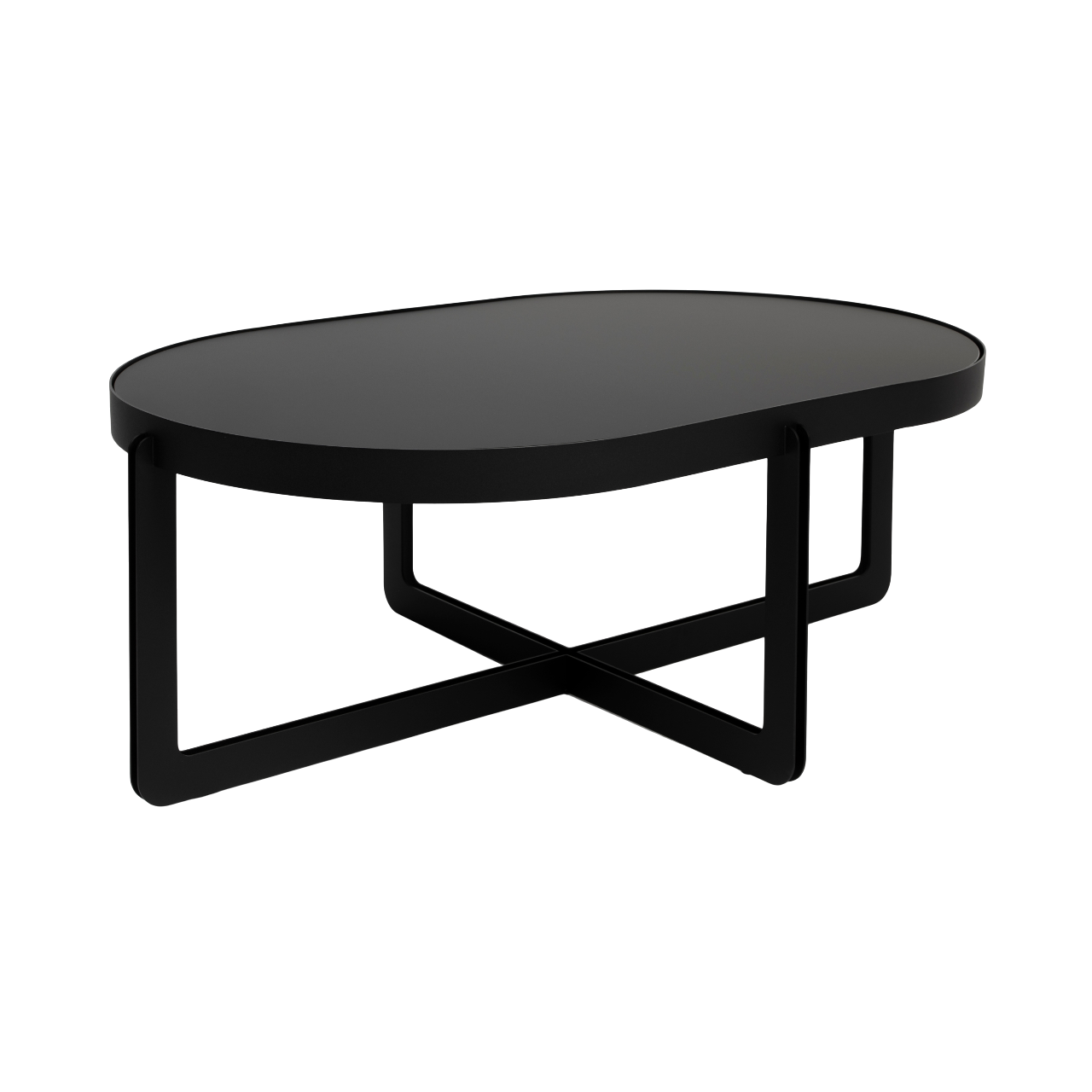 Ovale Zwarte Salontafel CENTRE