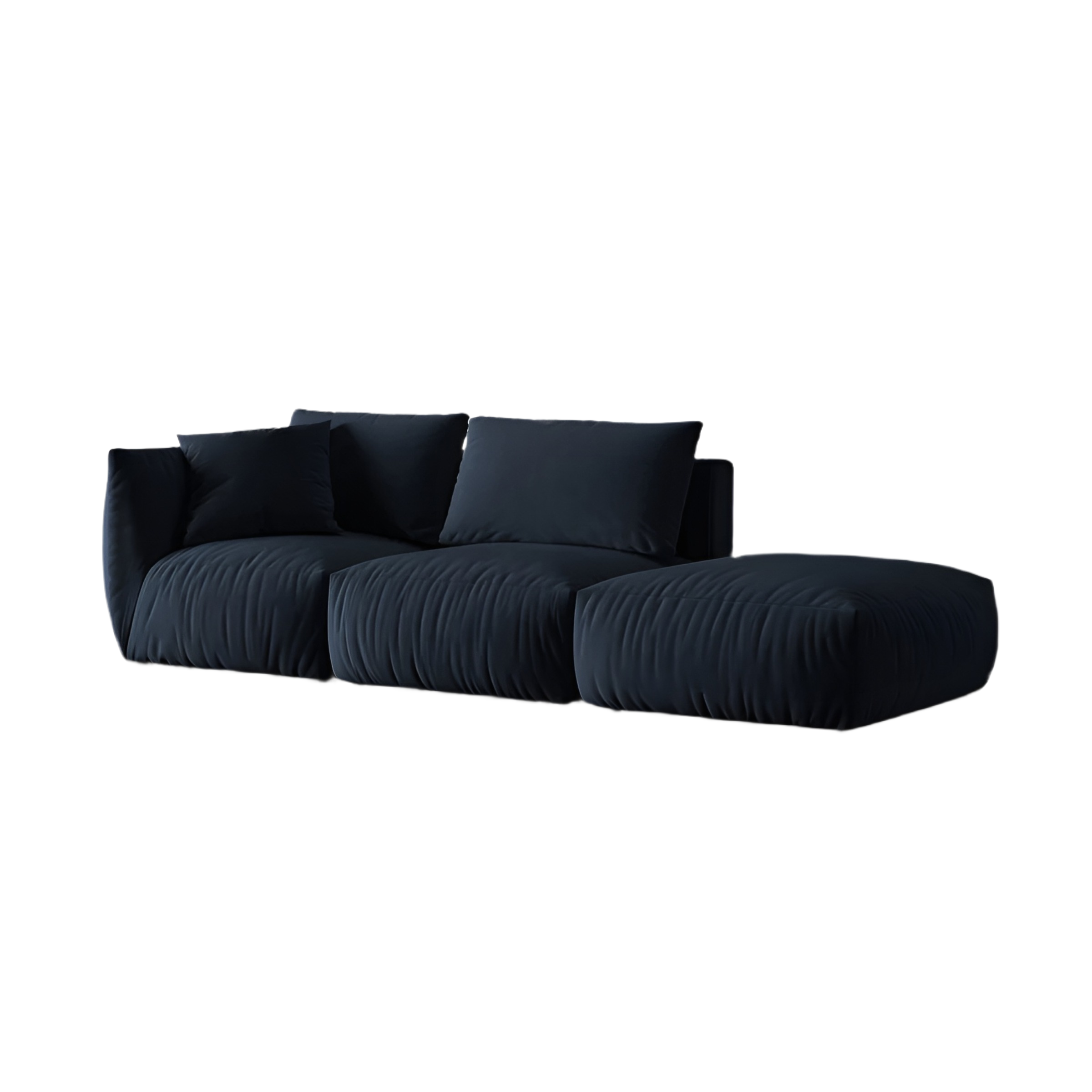 3-seater right-facing velvet modular sofa CHRIS royal blue