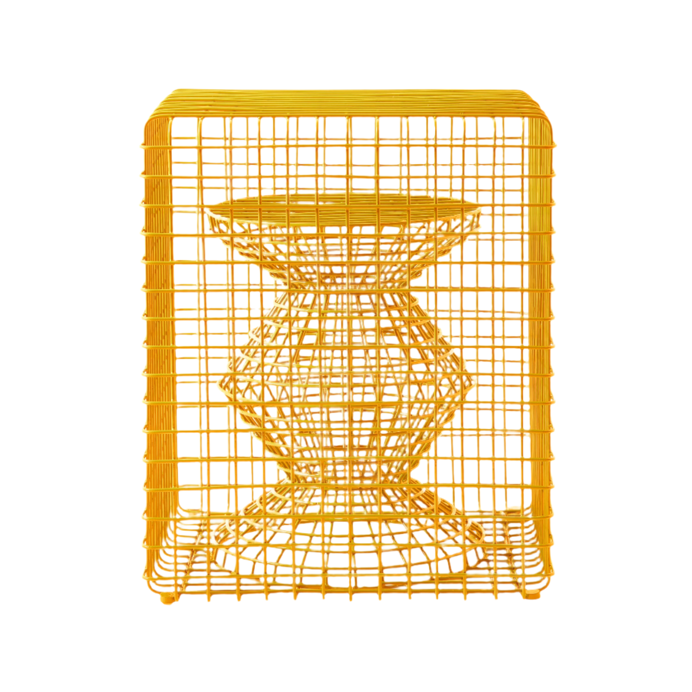 ZIG ZAG WIRE decorative stool yellow