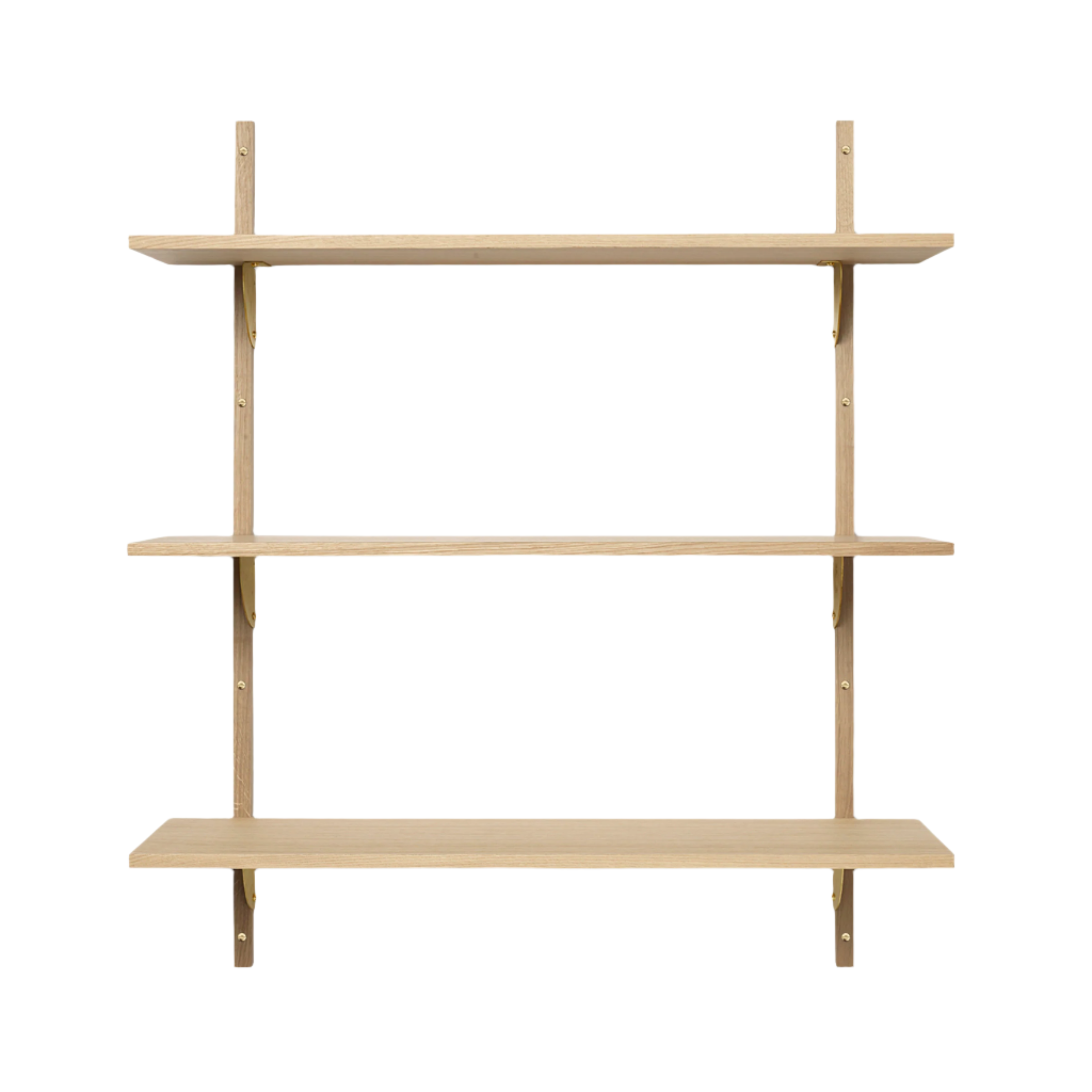 SECTOR TRIPLE WIDE Regal Eichenfurnier mit Messing-Finish