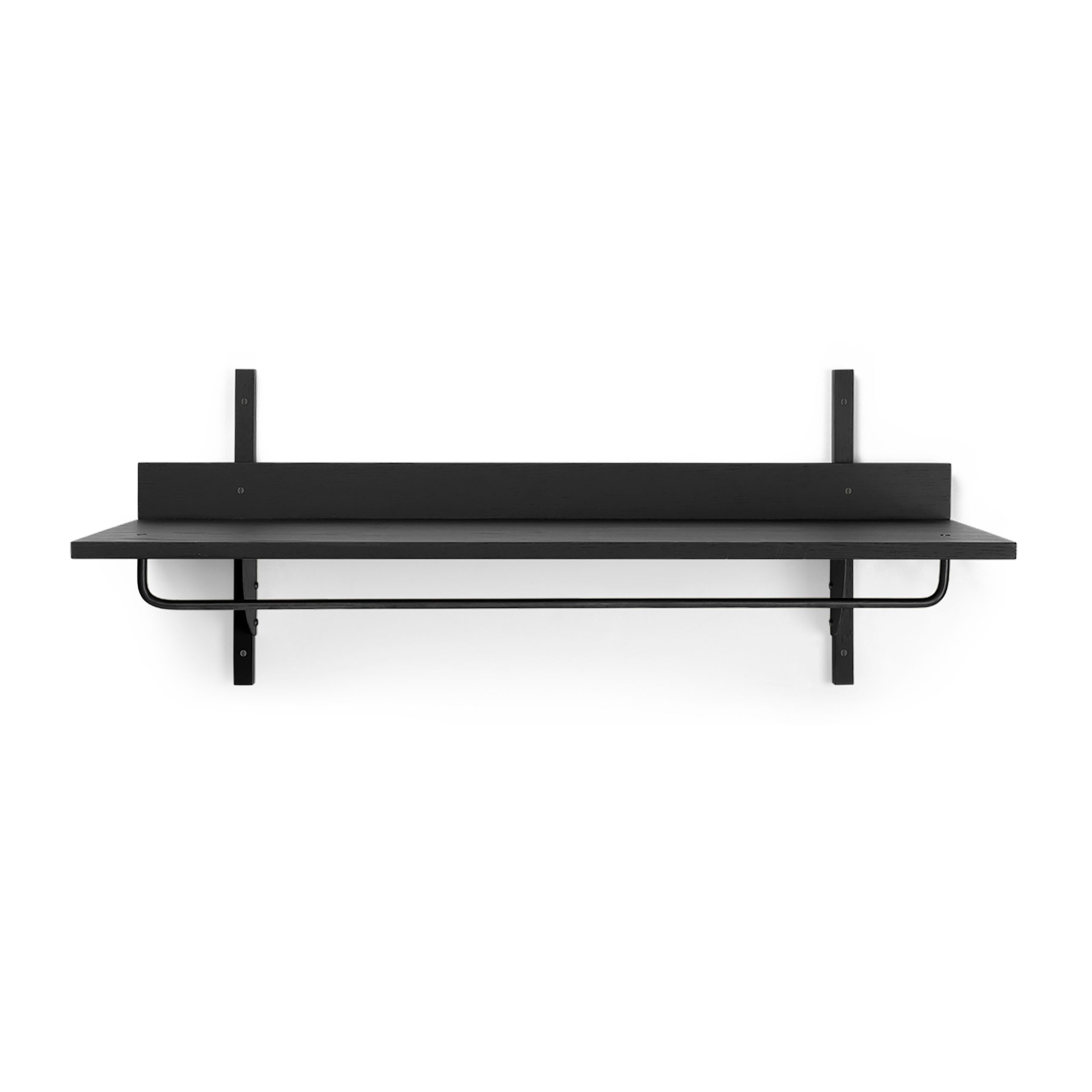 SECTOR RACK SHELF Regal mit Reling, Eschenfurnier schwarz