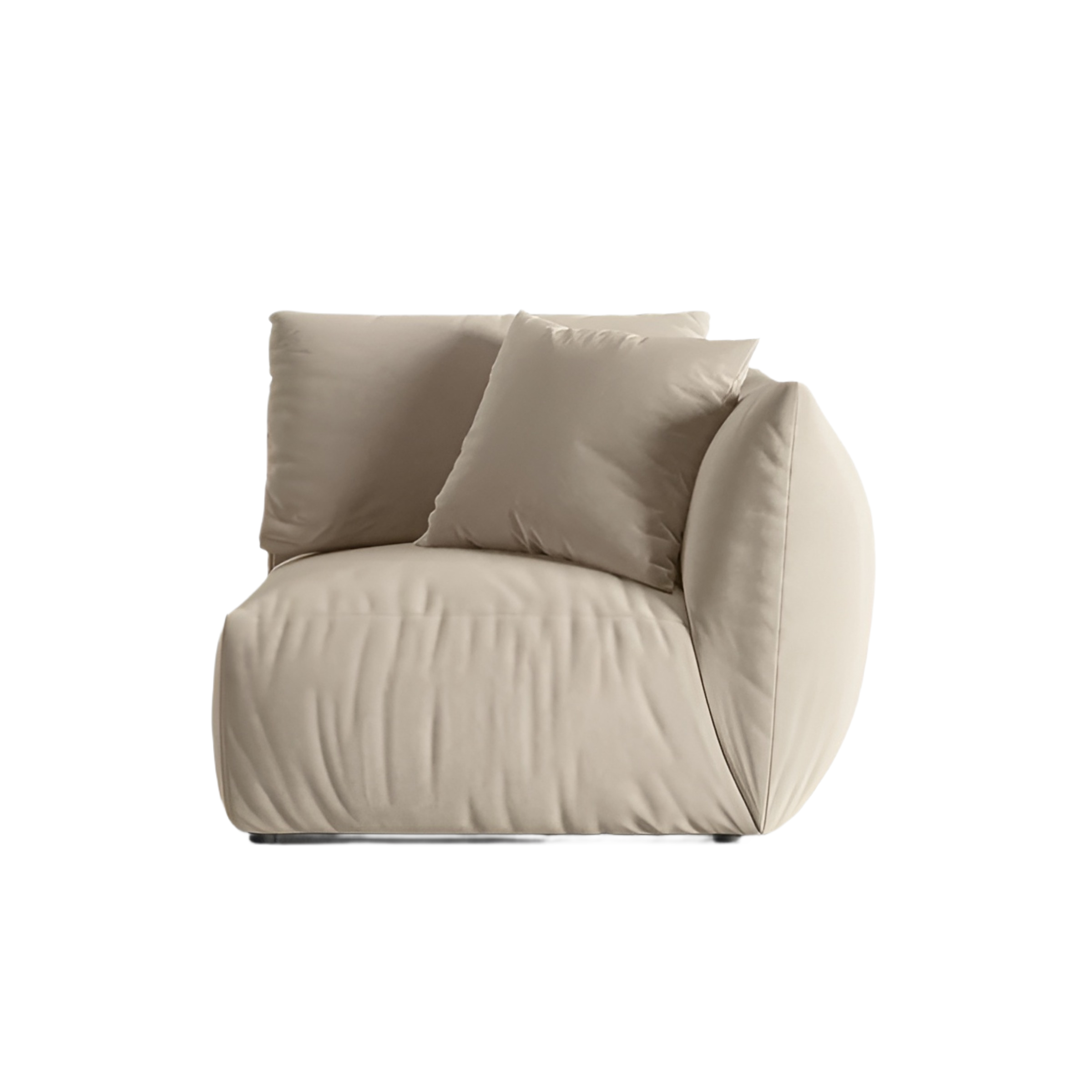 Sofa modułowa aksamitna CHRIS - element prawostronny ecru – Micadoni