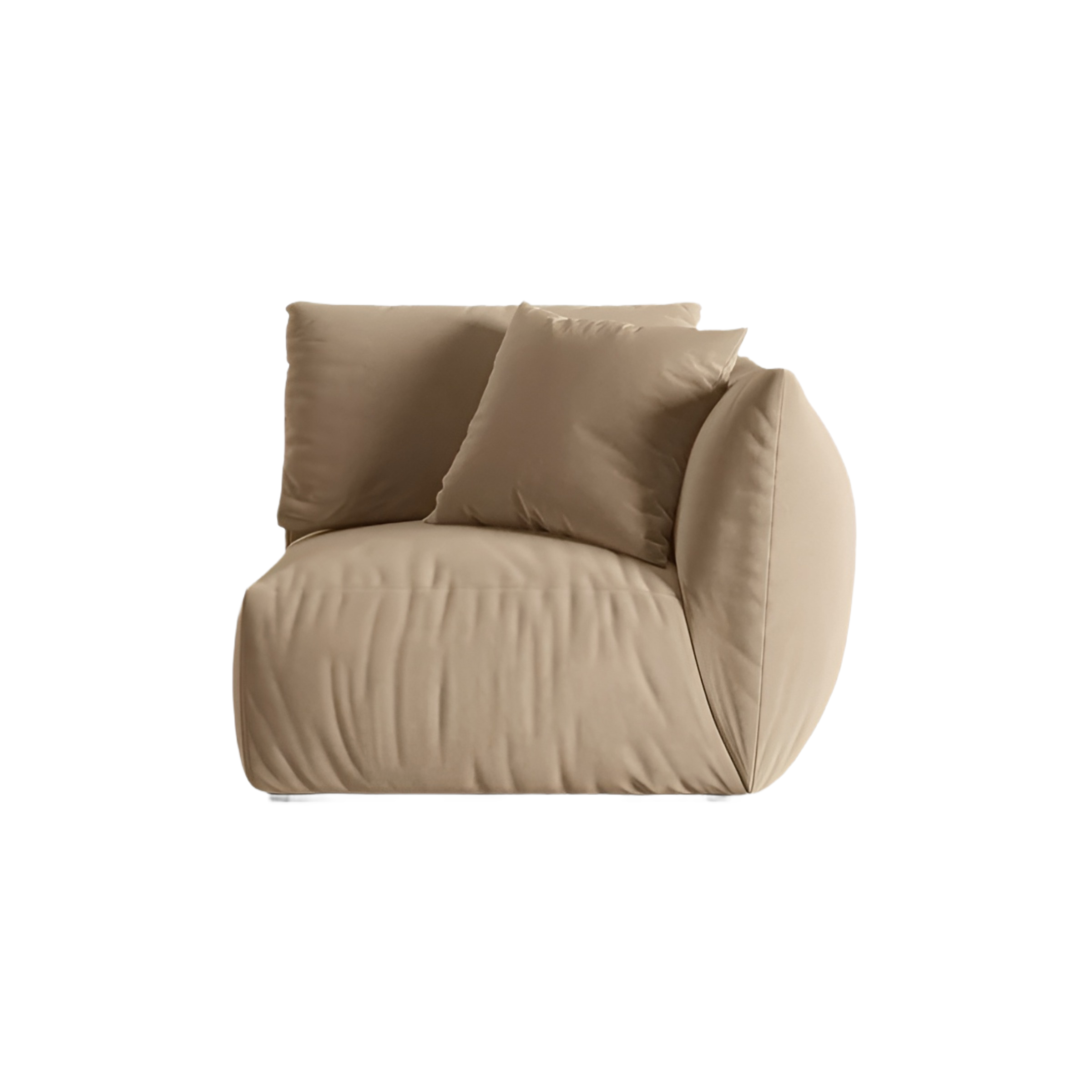 Sofa modułowa aksamitna CHRIS - element prawostronny piaskowy – Micadoni