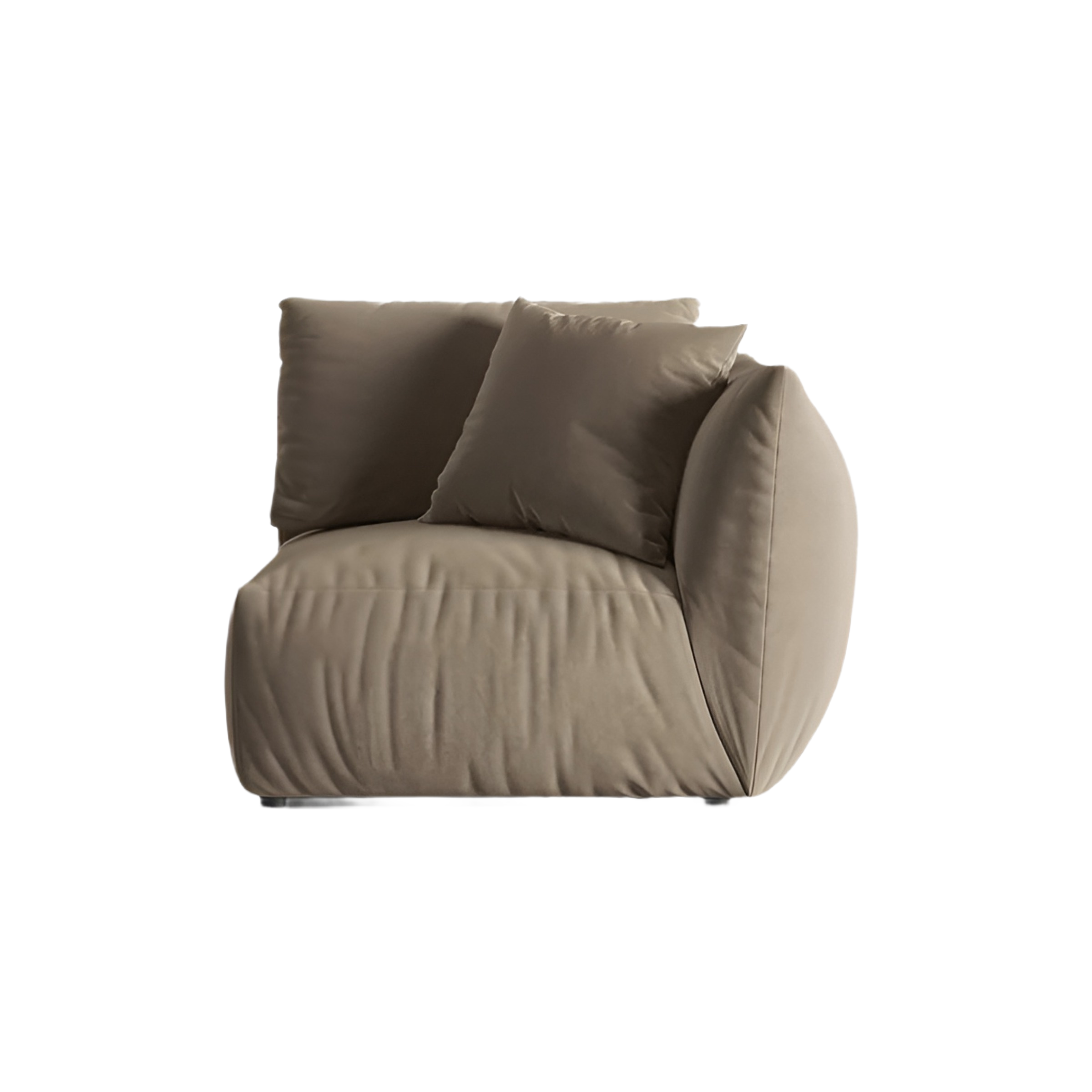 Sofa modułowa aksamitna CHRIS - element prawostronny jasnobrązowy – Micadoni