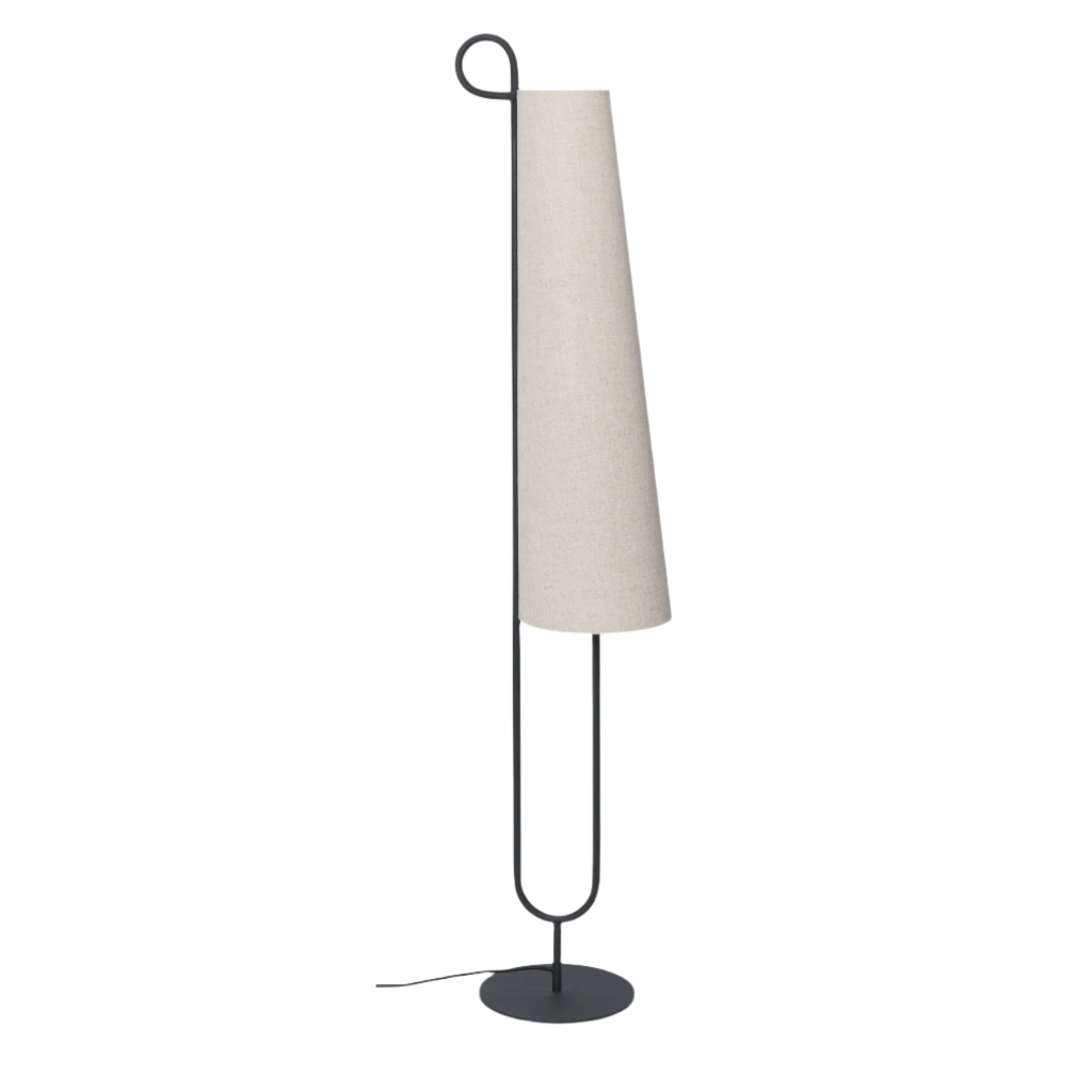 ANCORA floor lamp in broken white with a black base