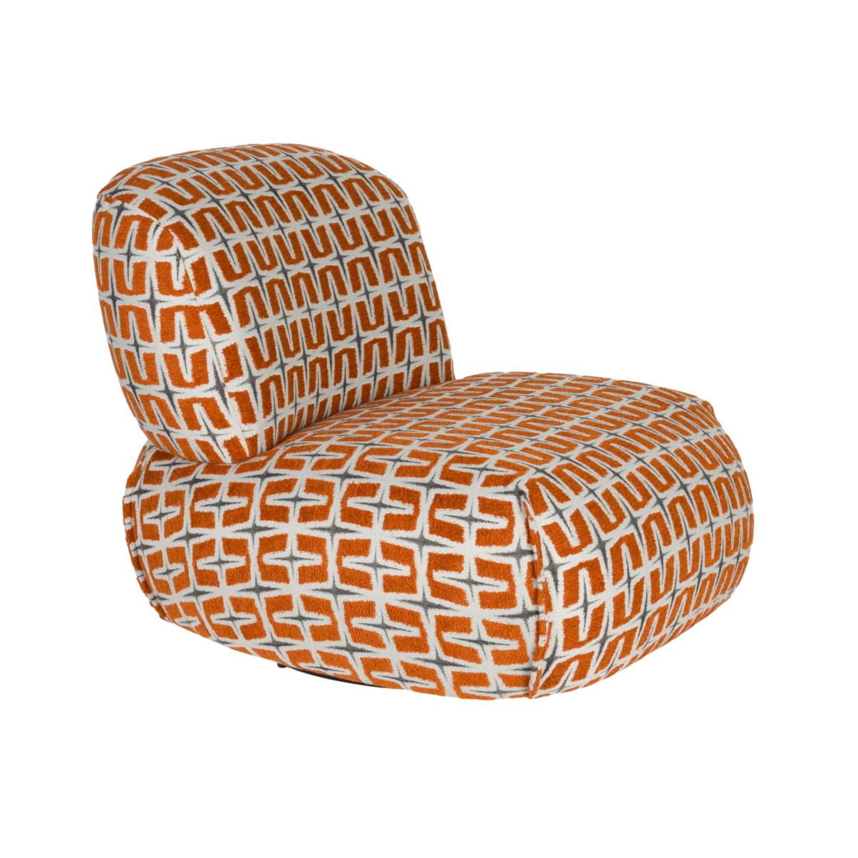 Oranje RITZ fauteuil met geometrisch patroon