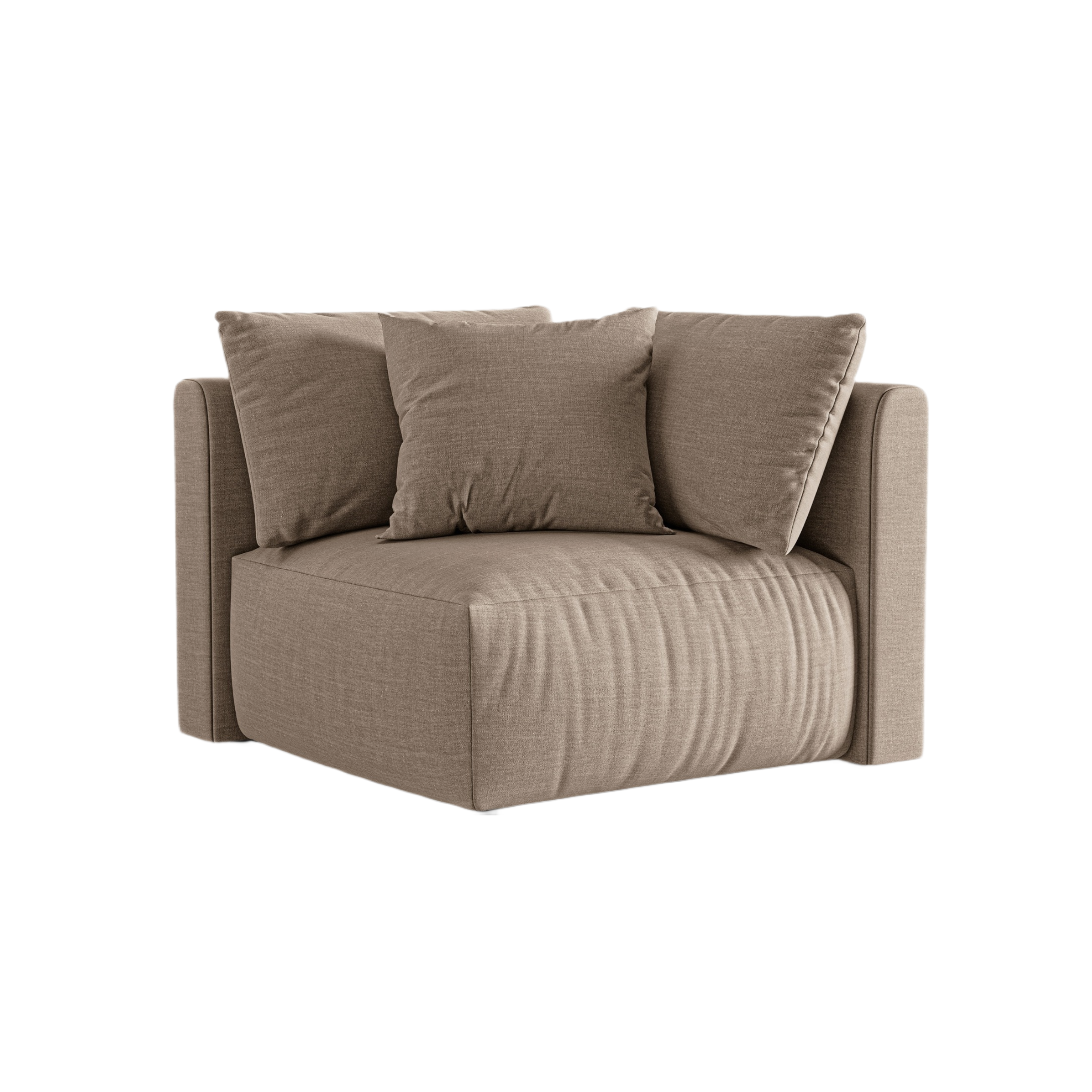 CHRIS modular sofa - sand-colored chenille corner element