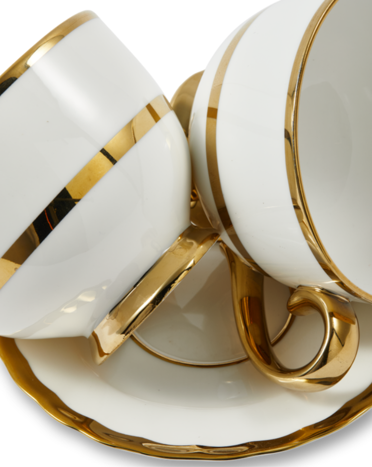 Set theekopjes GOLDEN FINDS porselein