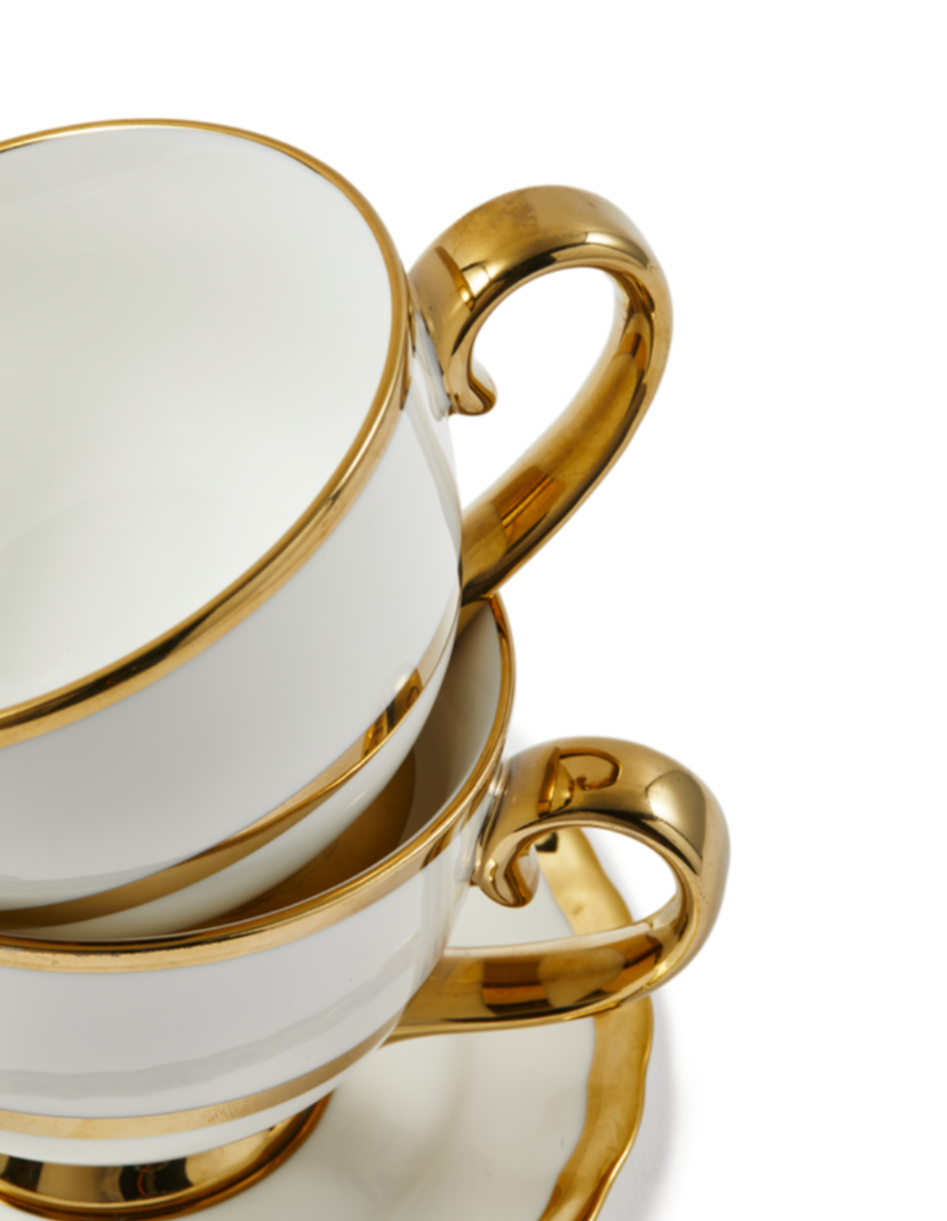 Set theekopjes GOLDEN FINDS porselein