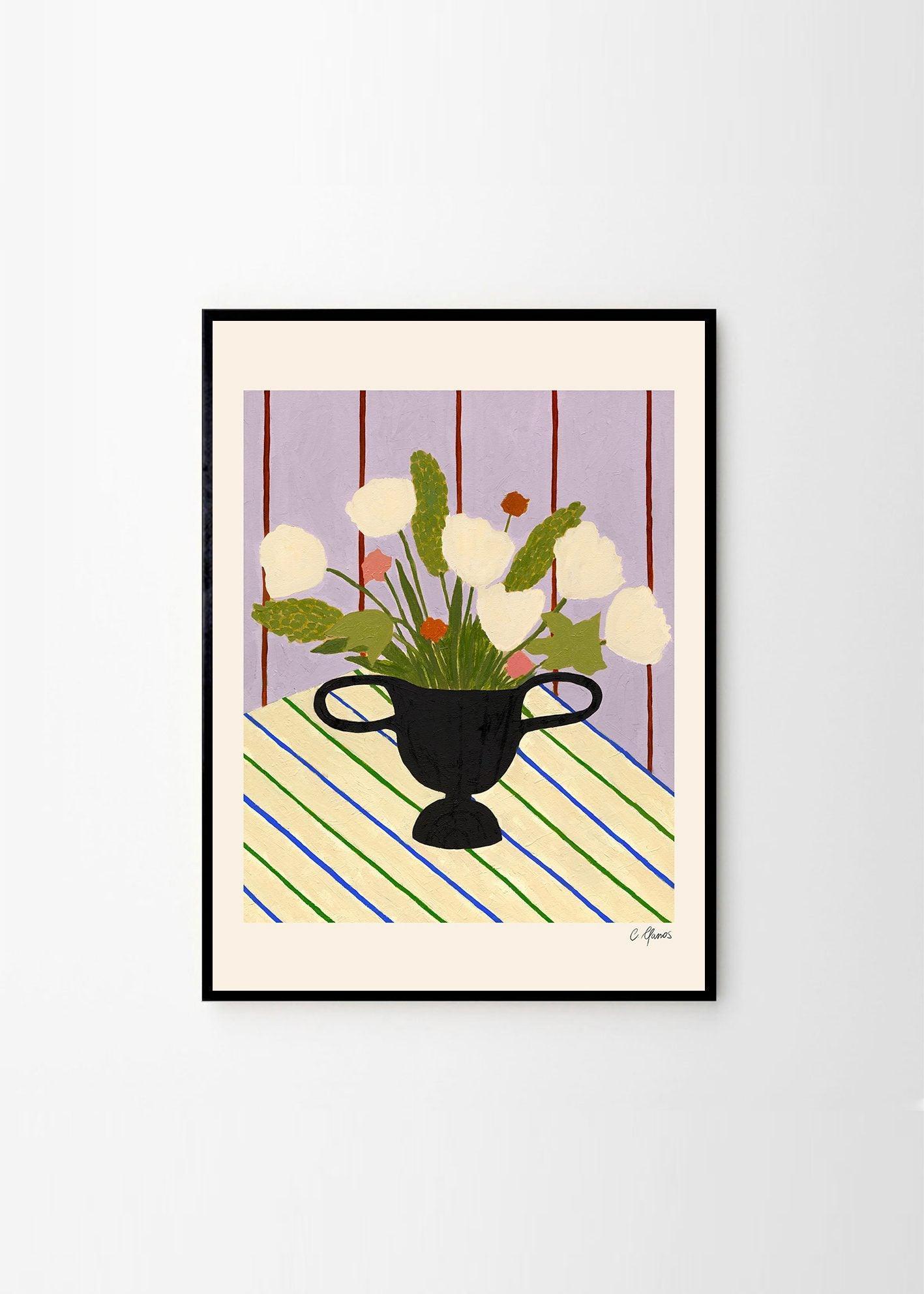 Grafika artystyczna FLOWERS ON STRIPED CLOTH The Poster Club Eye on Design