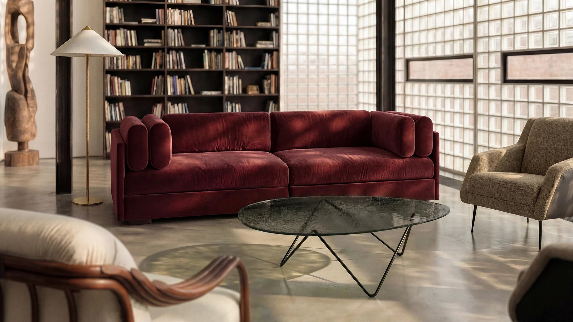 Koffietafel PEDRERA met rookglas en zwarte basis