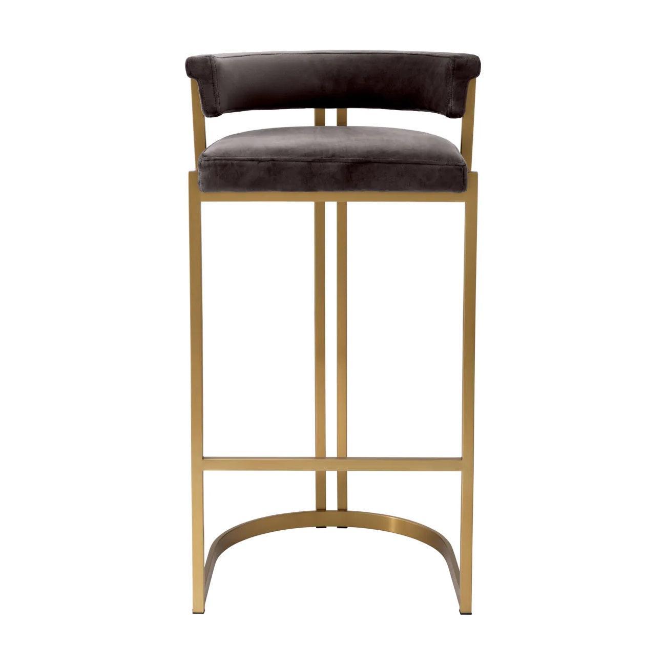 Hoker aksamitny DANTE ciemnoszary z mosiężnym wykończeniem Eichholtz Eye on Design