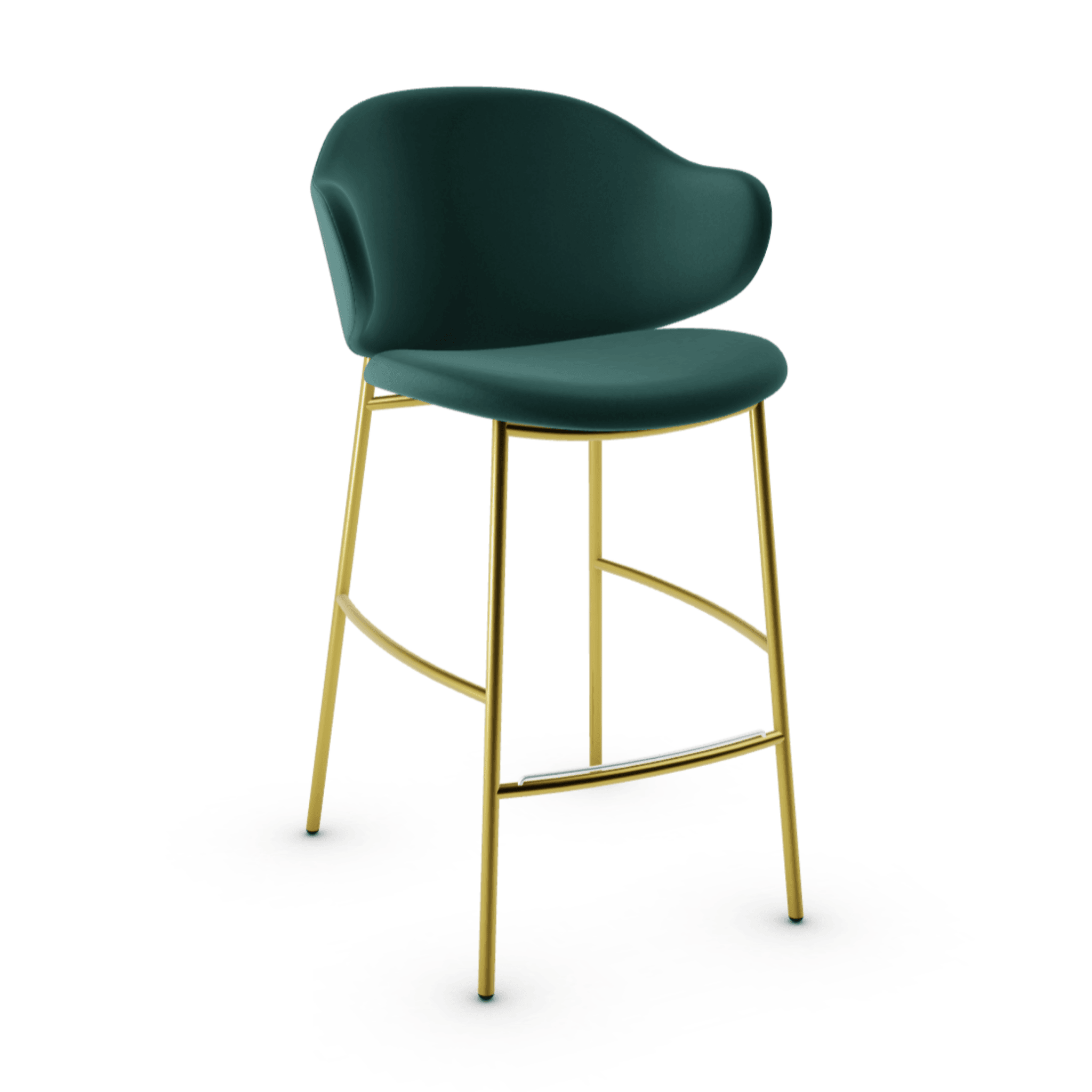 Hoker aksamitny HOLLY ciemnozielony Calligaris matowy mosiądz Eye on Design