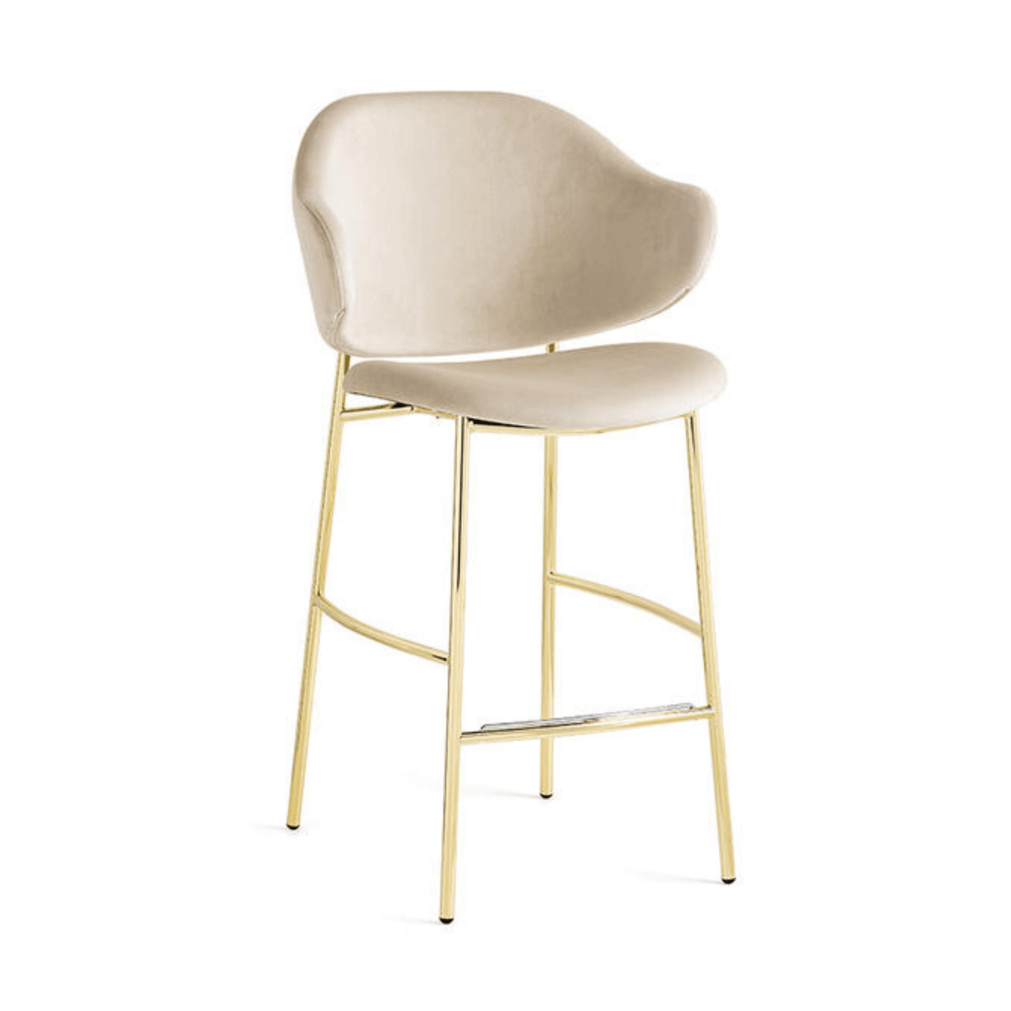 Hoker aksamitny HOLLY kremowy Calligaris polerowany mosiądz Eye on Design