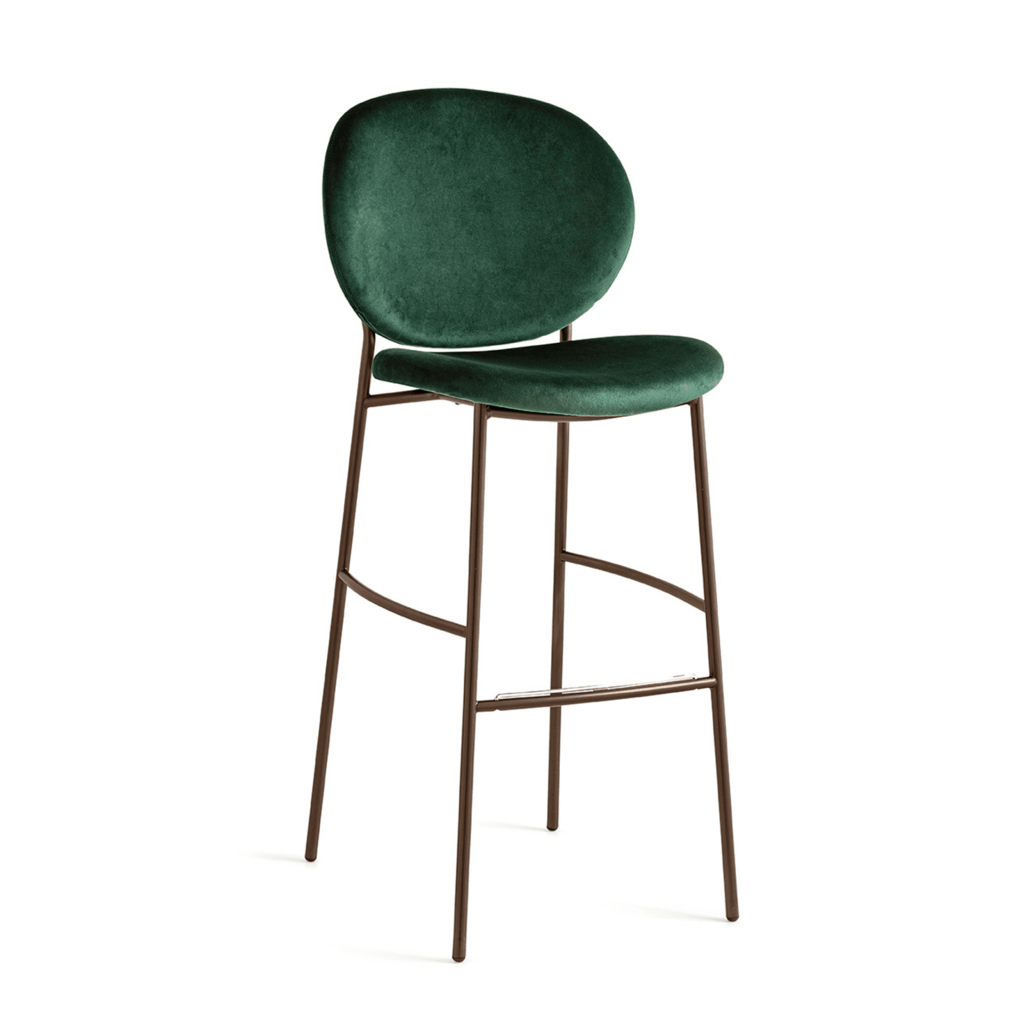 Hoker aksamitny INÈS ciemnozielony Calligaris matowy brąz Eye on Design
