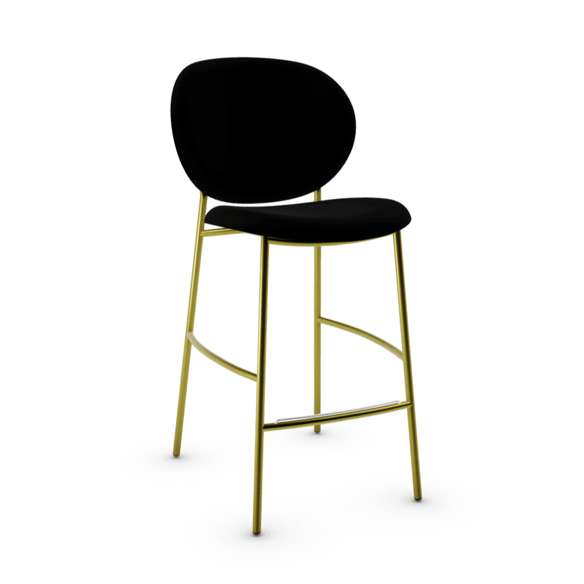 Hoker aksamitny INÈS czarny Calligaris matowy mosiądz Eye on Design