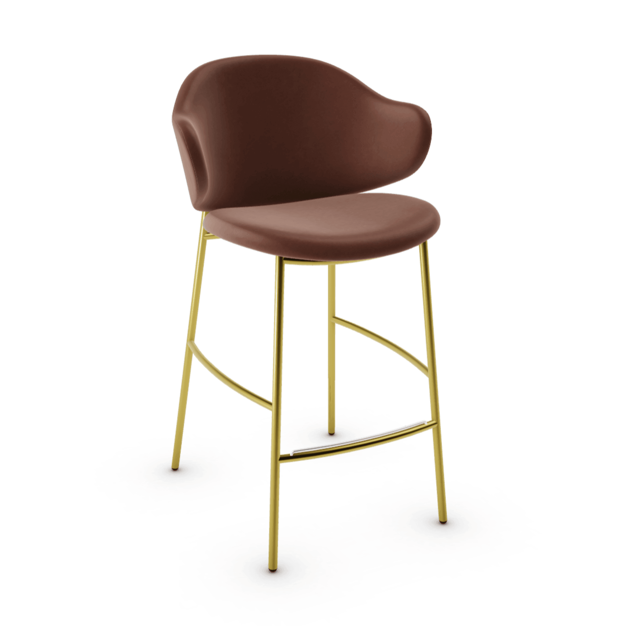 Hoker HOLLY brązowa ekoskóra Calligaris polerowany mosiądz Eye on Design