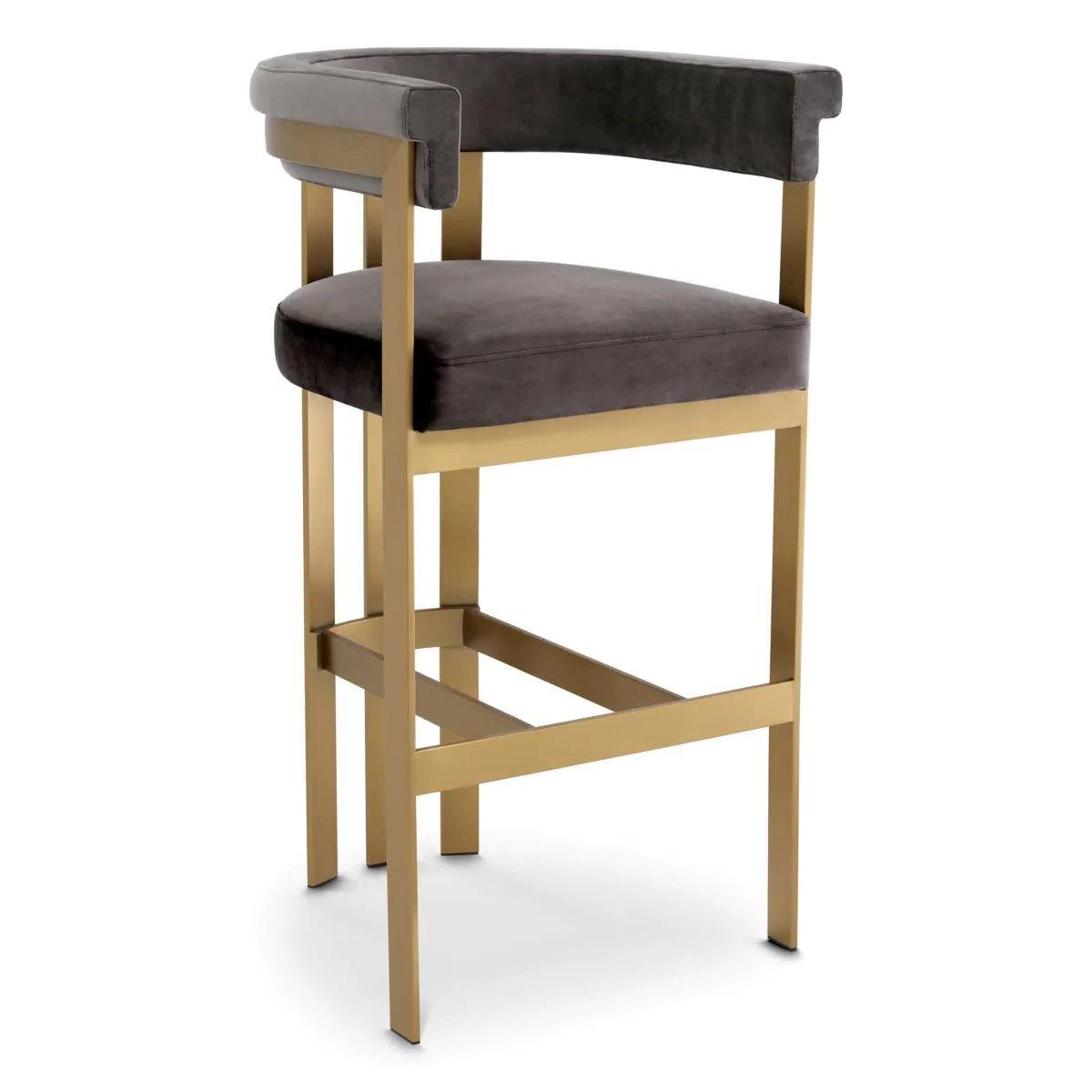 Hoker w tkaninie aksamitnej CLUBHOUSE szary Eichholtz Eye on Design