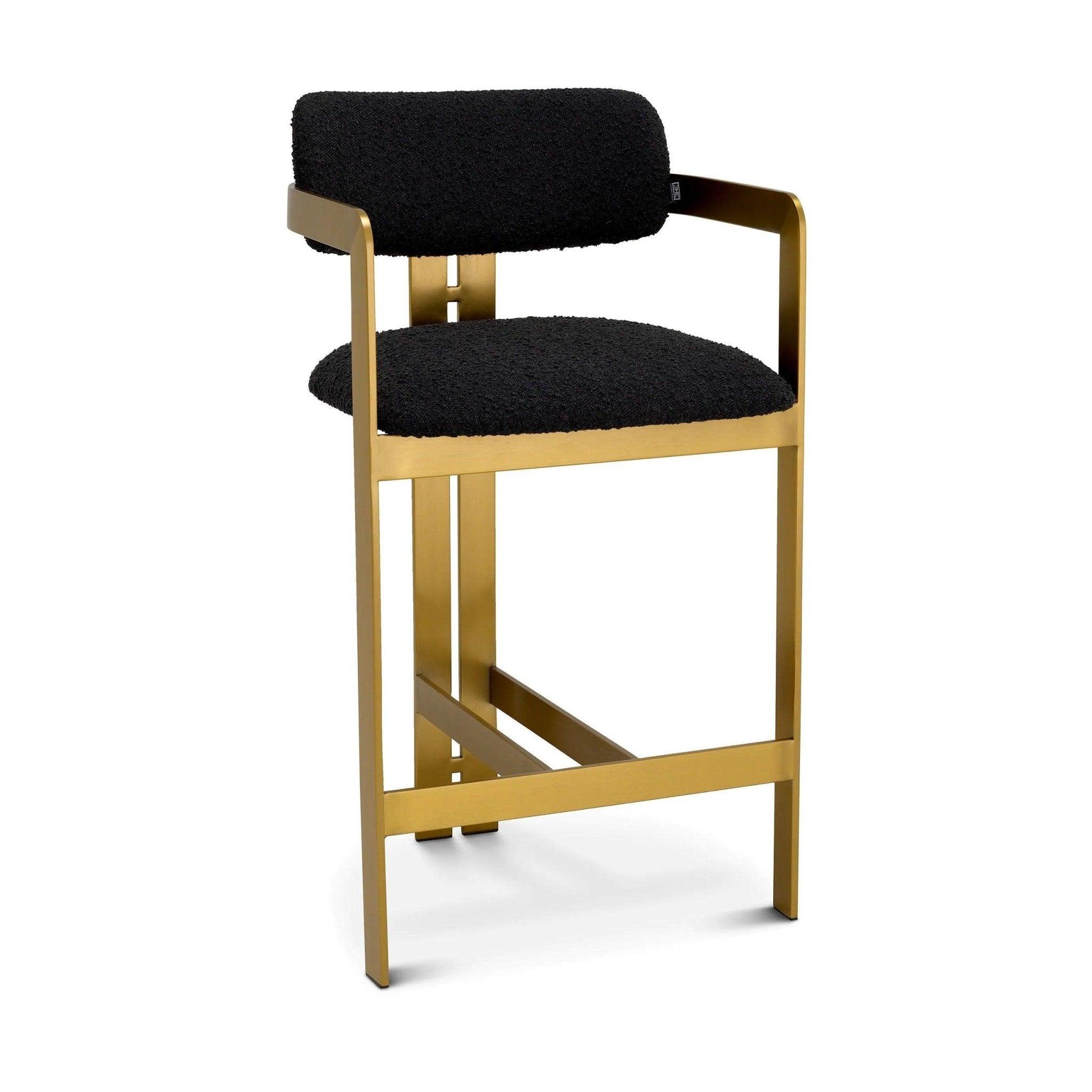 Hoker w tkaninie bouclé DONATO czarny ze złotym Eichholtz Eye on Design