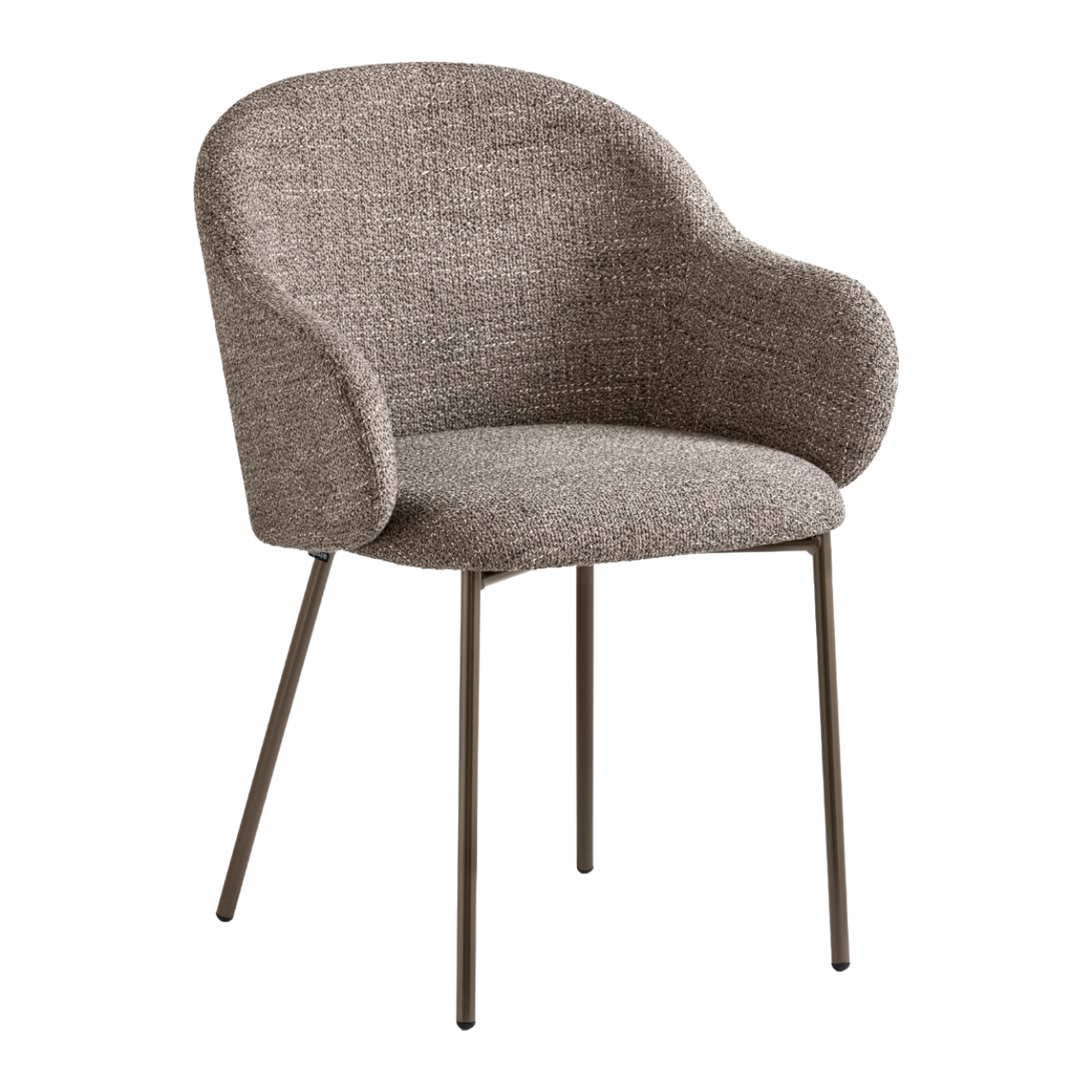 Holly FAB Armchair Upholstered with Brown Metal Base