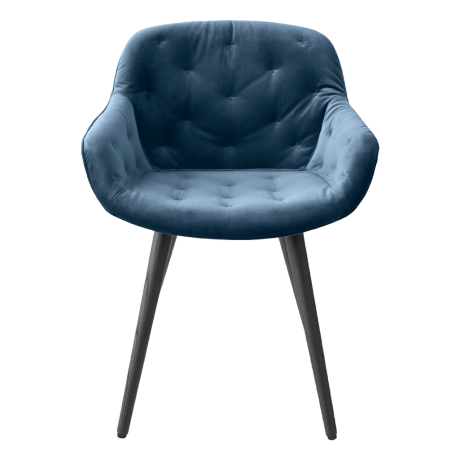 Sessel mit Armlehnen IGLOO gepolstert mit schwarzem Holzgestell