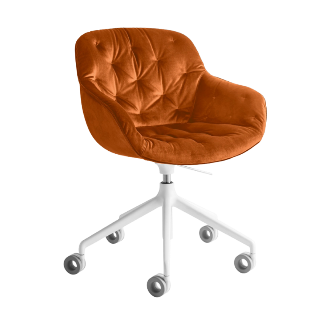 Bürostuhl IGLOO gepolstert mit weißem Gestell