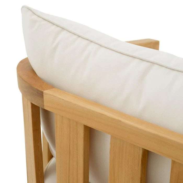 Buitenfauteuil ARUBA crème met houten basis