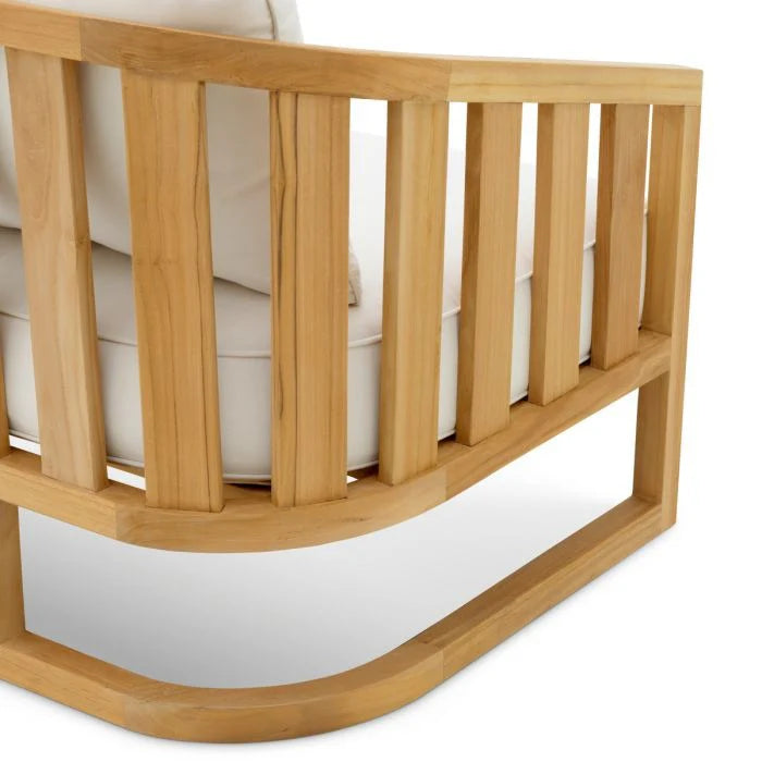 Buitenfauteuil ARUBA crème met houten basis