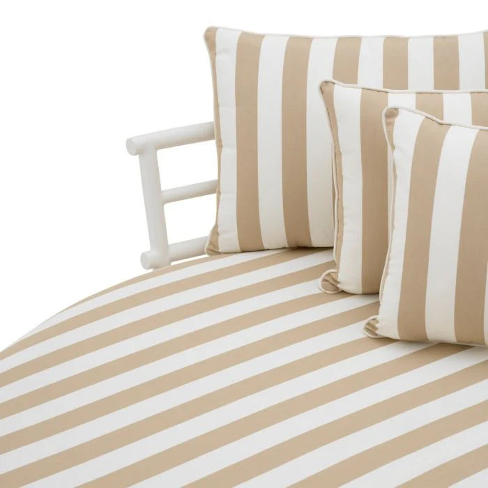 Sofa für den Außenbereich LAGUNO weiß mit cremefarbenem Bezug