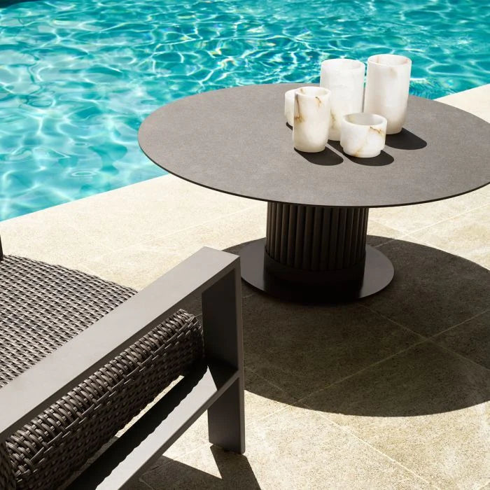 VOLTERRA Outdoor Coffee Table Gray Ceramic