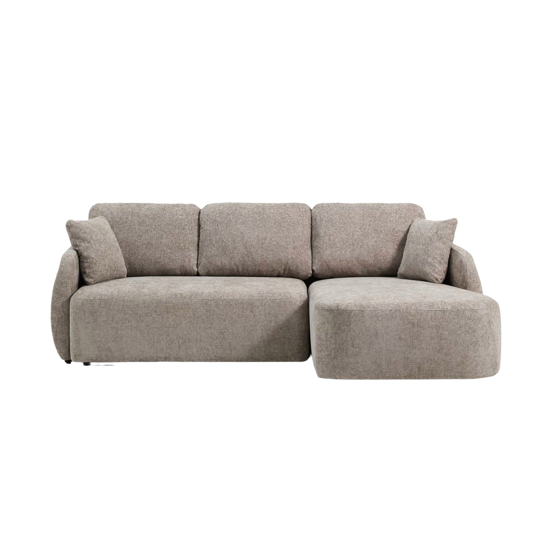 Rechtsseitige 3-Sitzer-Couch mit Schlaffunktion LAIRA taupe