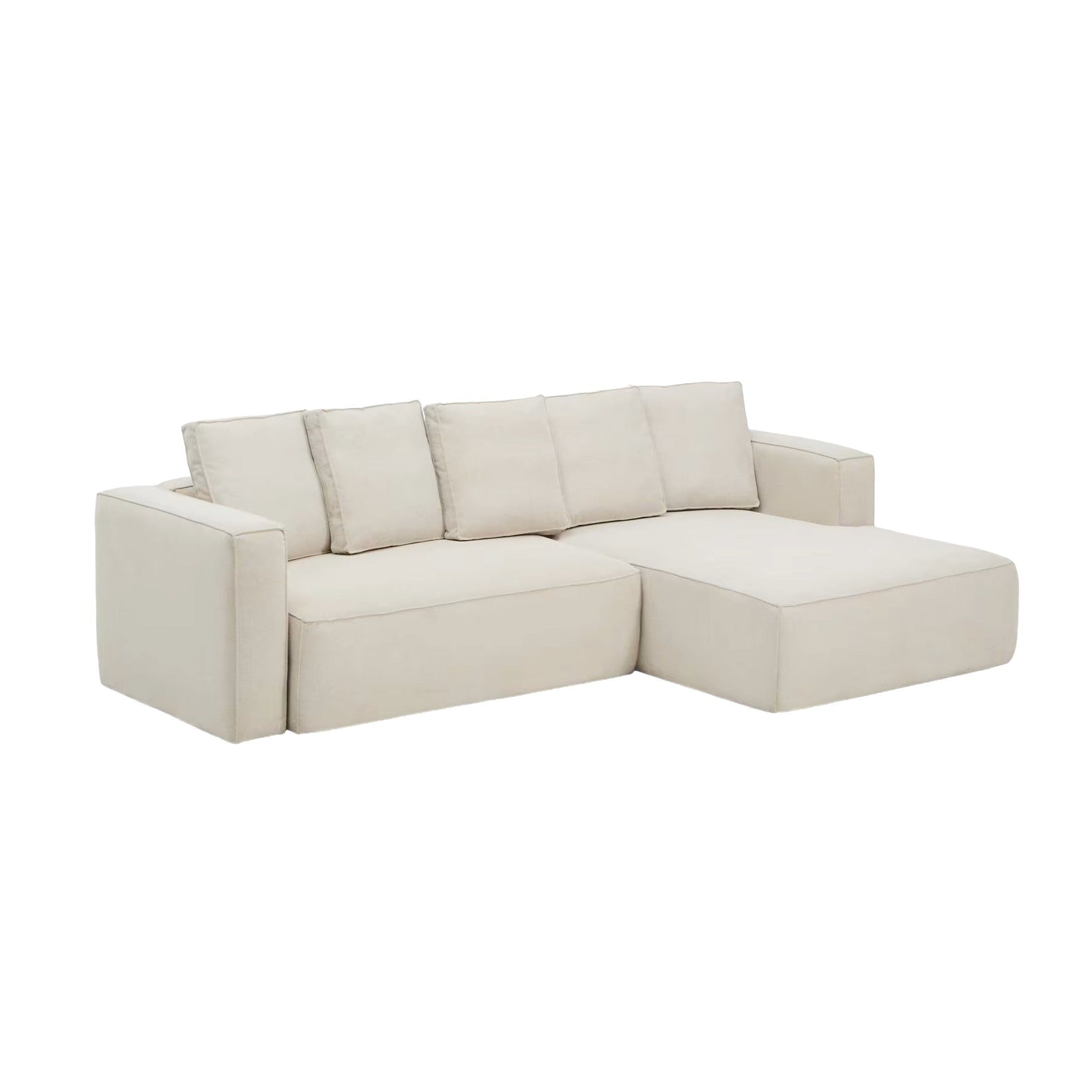 Rechtsseitige 3-Sitzer-Couch mit Schlaffunktion MARELA beige