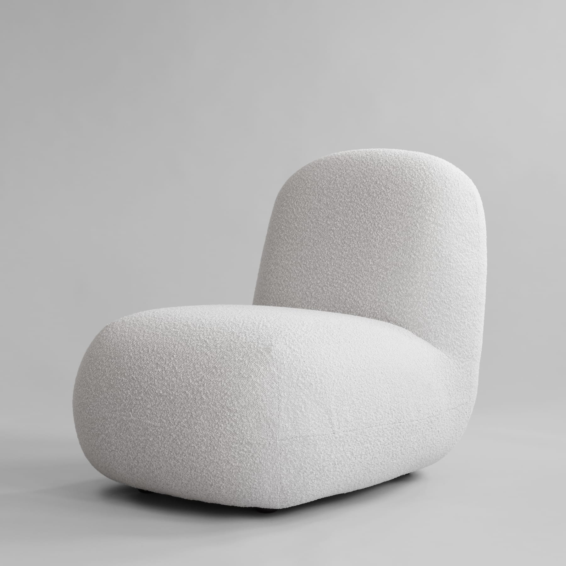 Fotel bez podłokietników TOE FLAT bouclé biały – 101 Copenhagen
