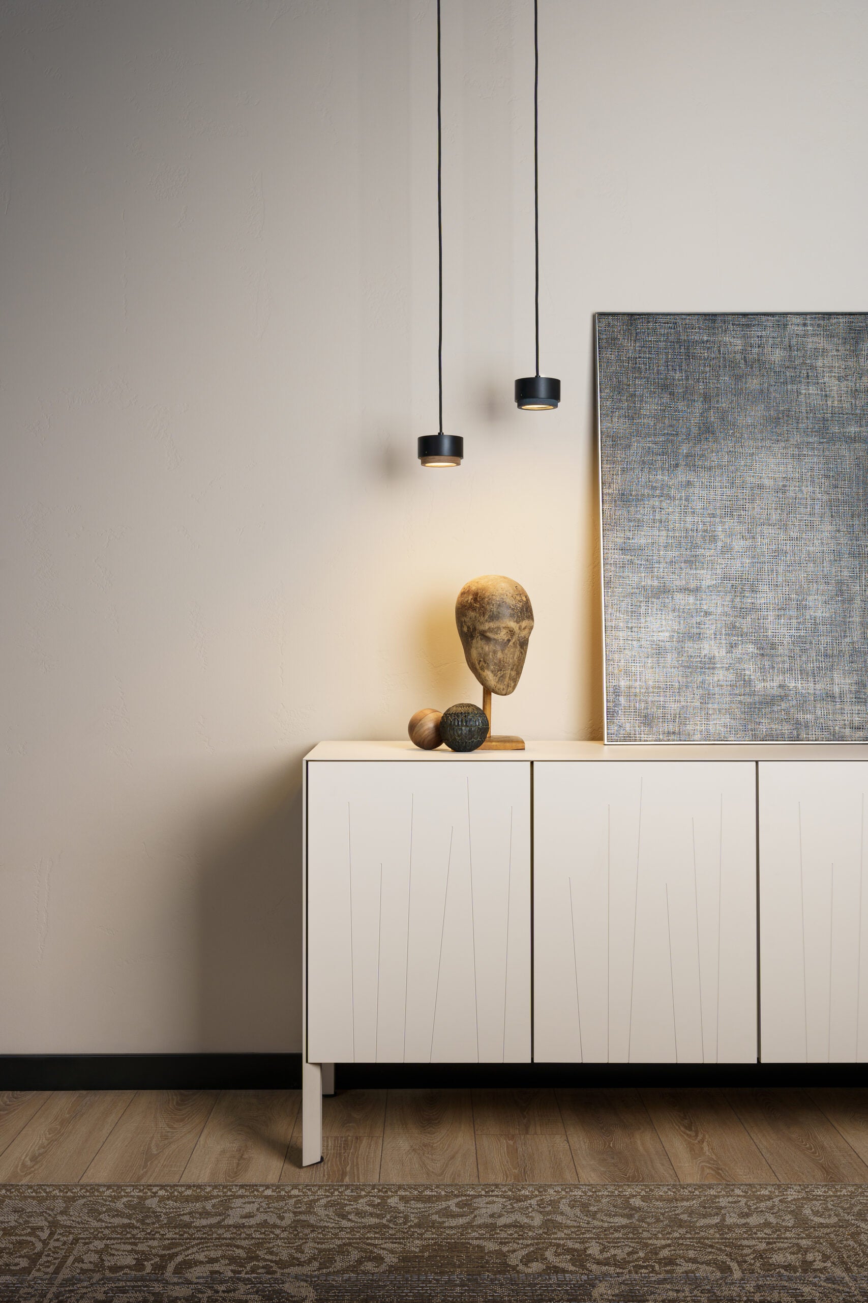 JUBI Aluminium Pendelleuchte mit Walnussholz