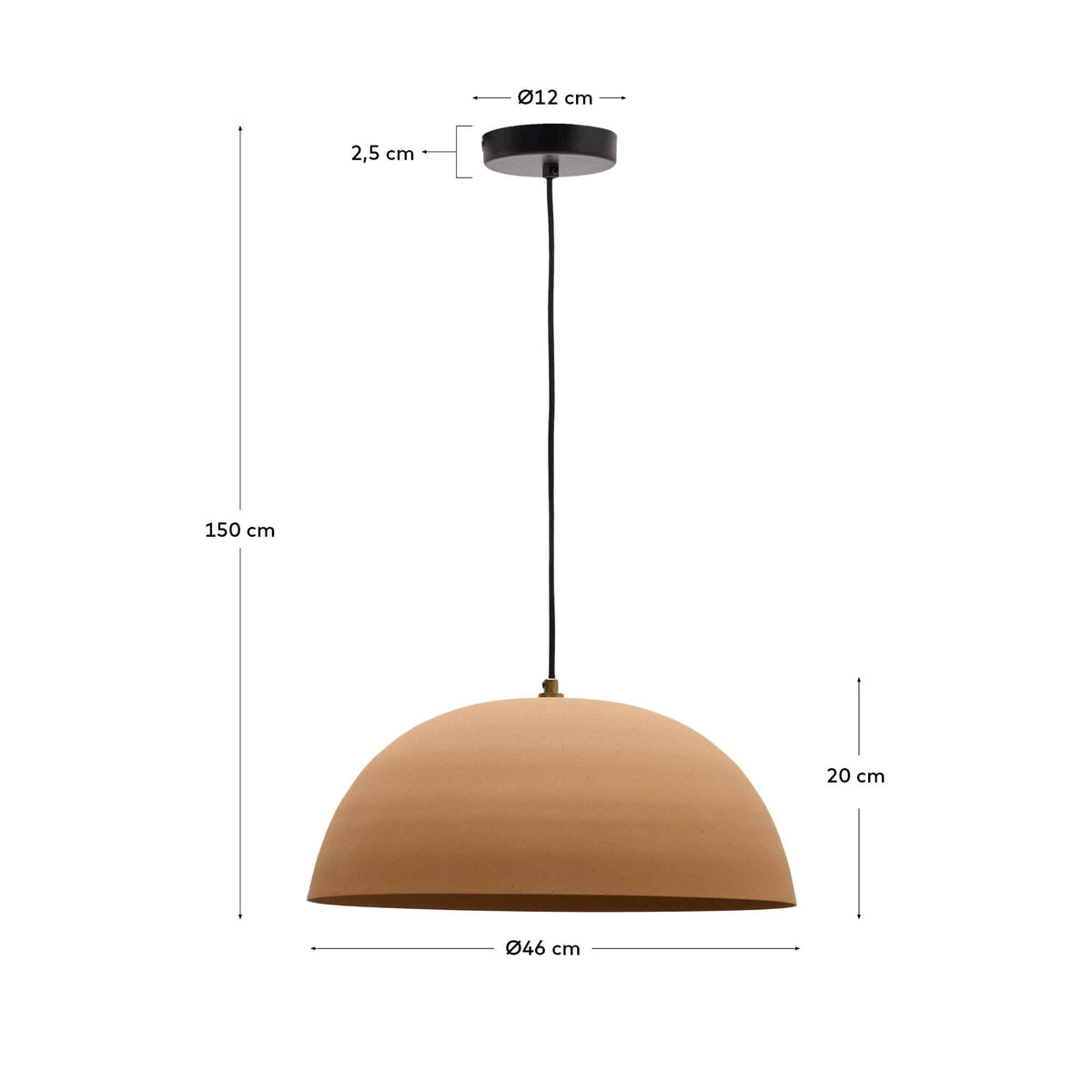 Lampa wisząca NIBLA terakotowy metal – wymiary