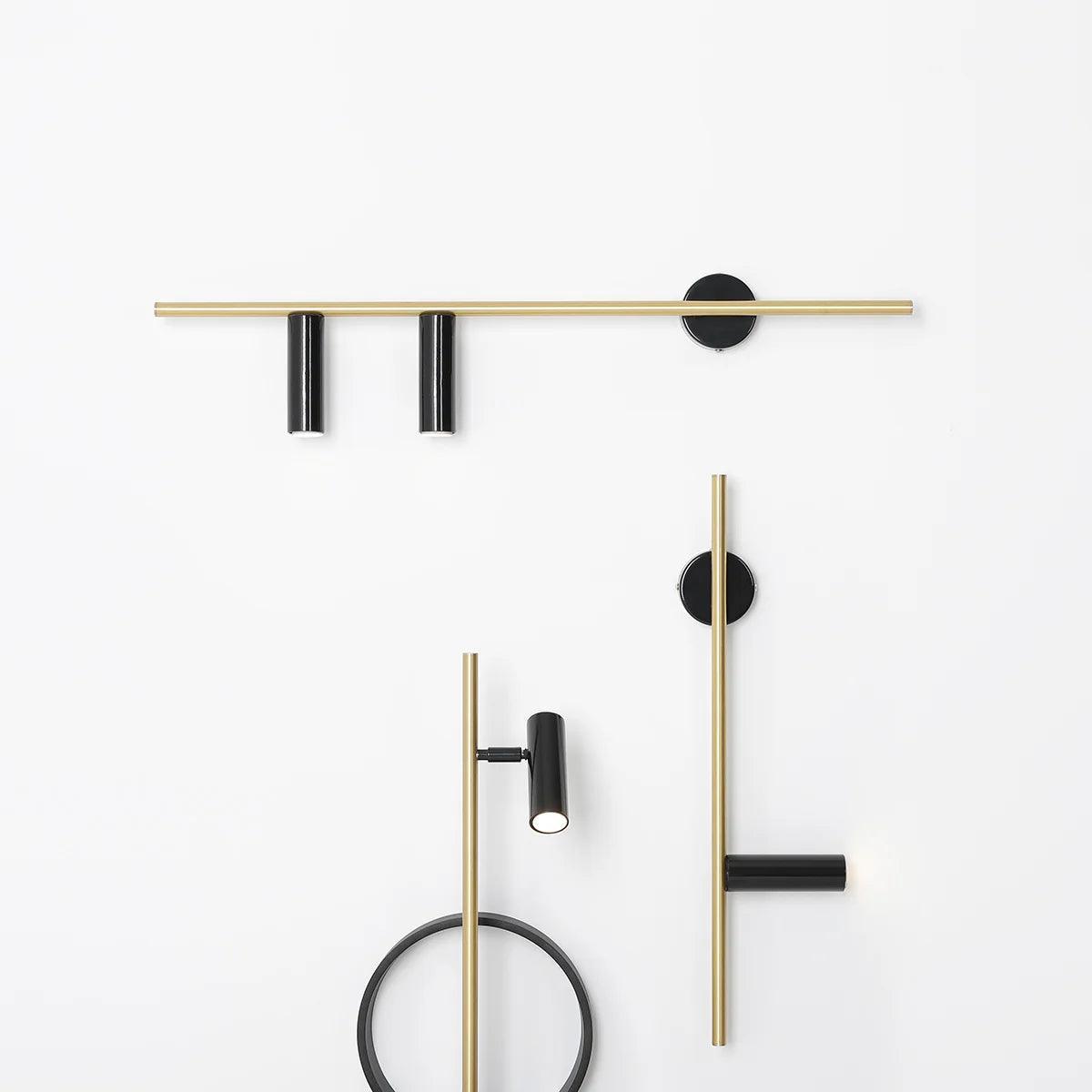 Kinkiet lewostronny TREVO DUO czarny z mosiężnym wykończeniem Artera Eye on Design