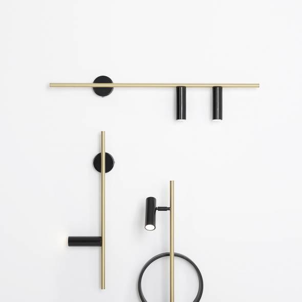 Kinkiet prawostronny TREVO DUO czarny z mosiężnym wykończeniem Artera Eye on Design