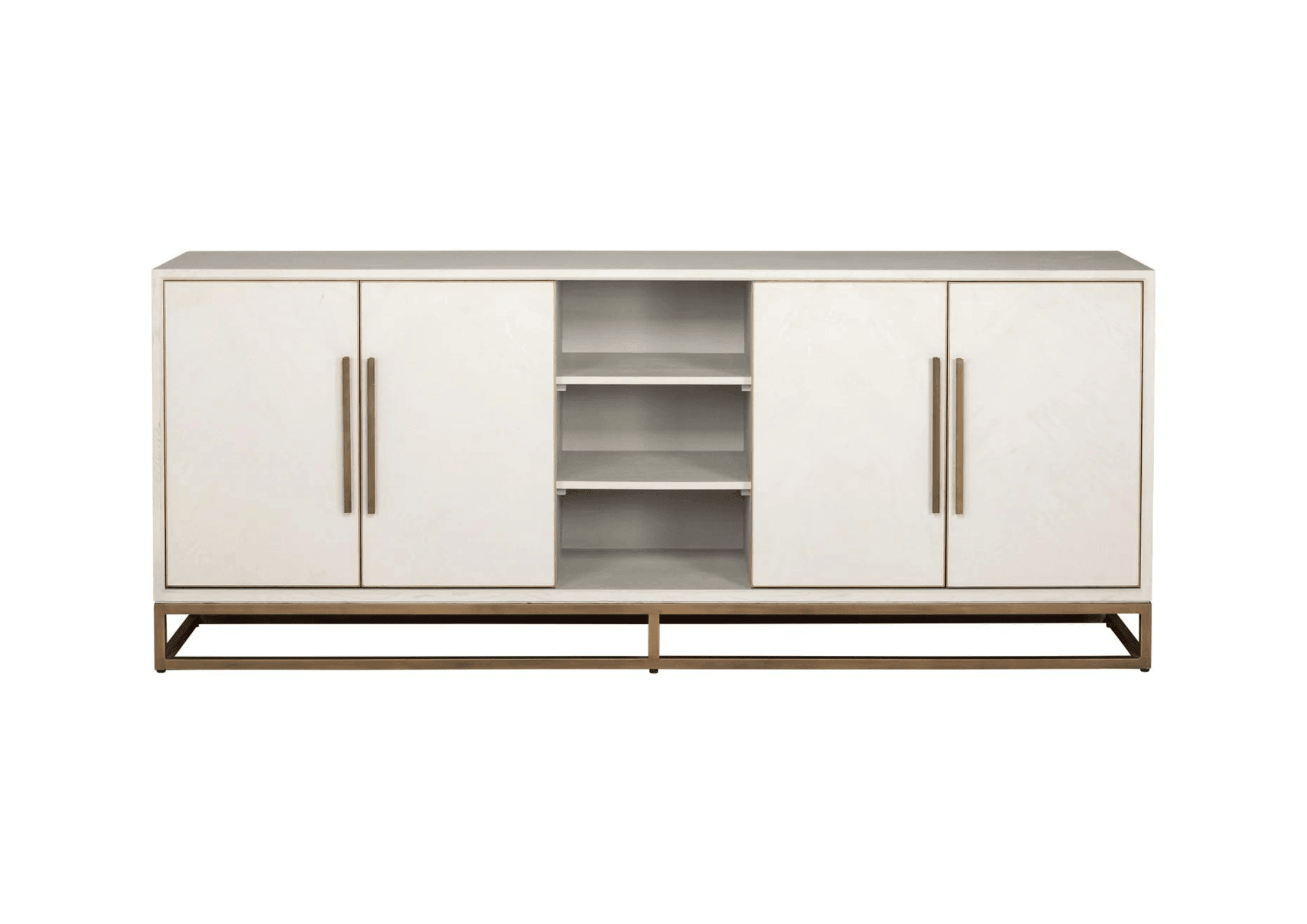 Komoda 4-drzwiowa WHITEBONE mosiężny Richmond Interiors Eye on Design