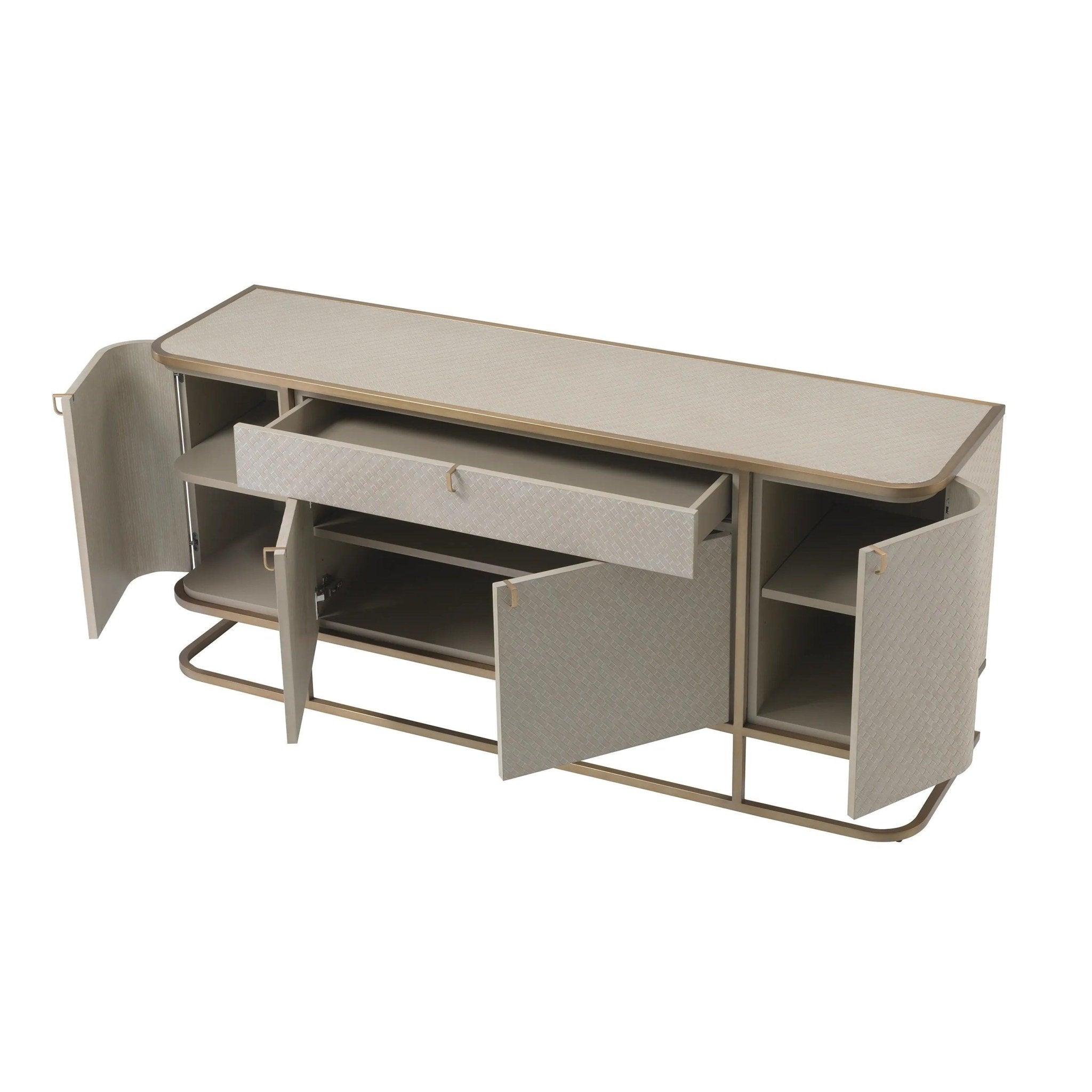 Komoda NAPA VALLEY jasnobrązowy fornir dębowy z mosiężnym wykończeniem Eichholtz Eye on Design