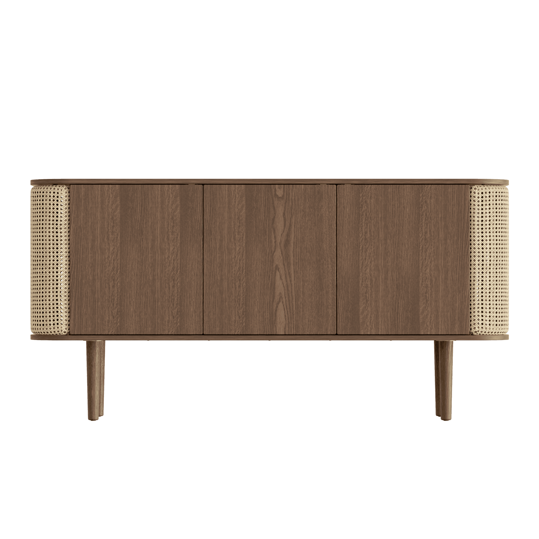 Komoda TREASURES rattan z ciemnym dębem UMAGE 3-drzwiowa Eye on Design