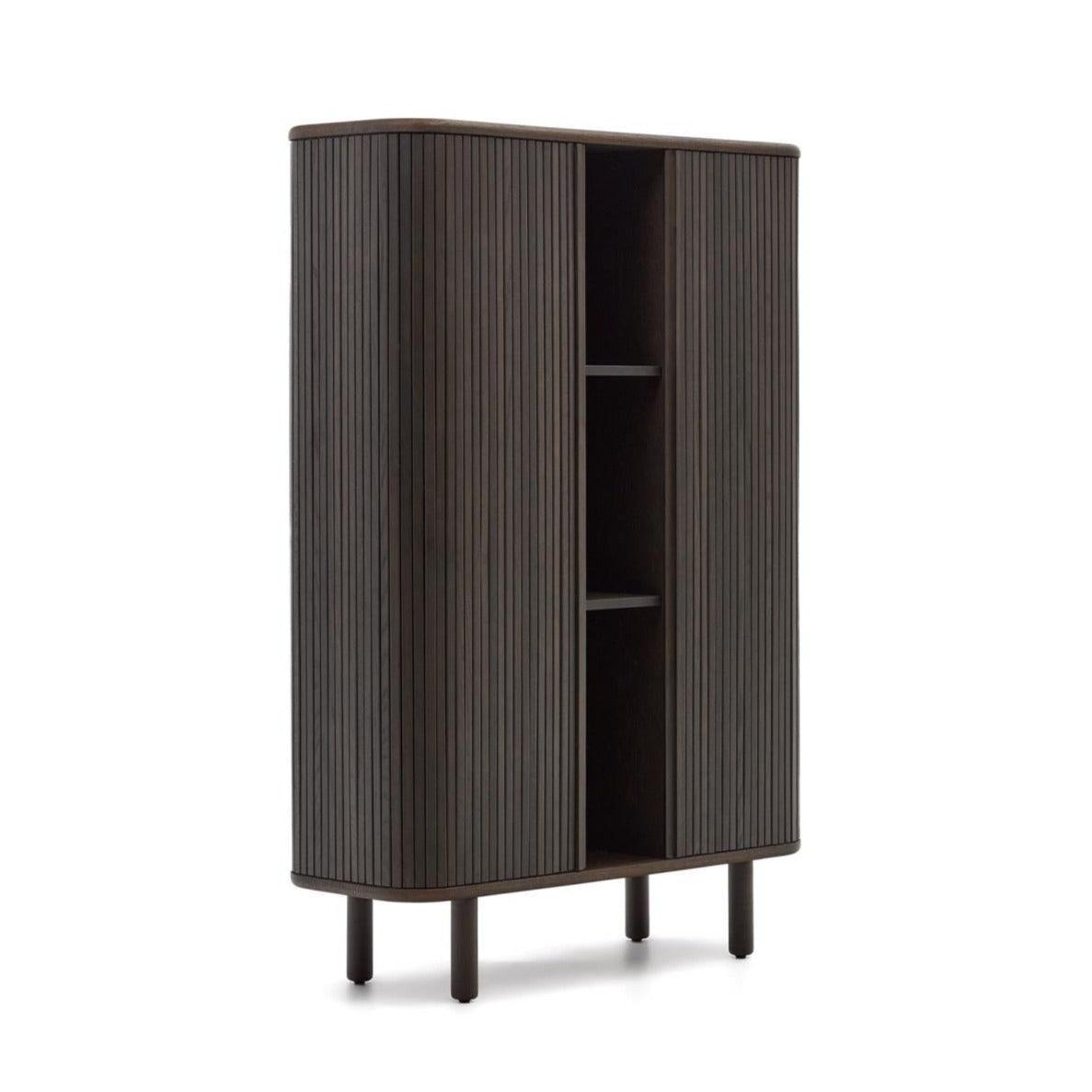 Komoda wysoka MAILEN ciemnobrązowa okleina jesionowa La Forma Eye on Design