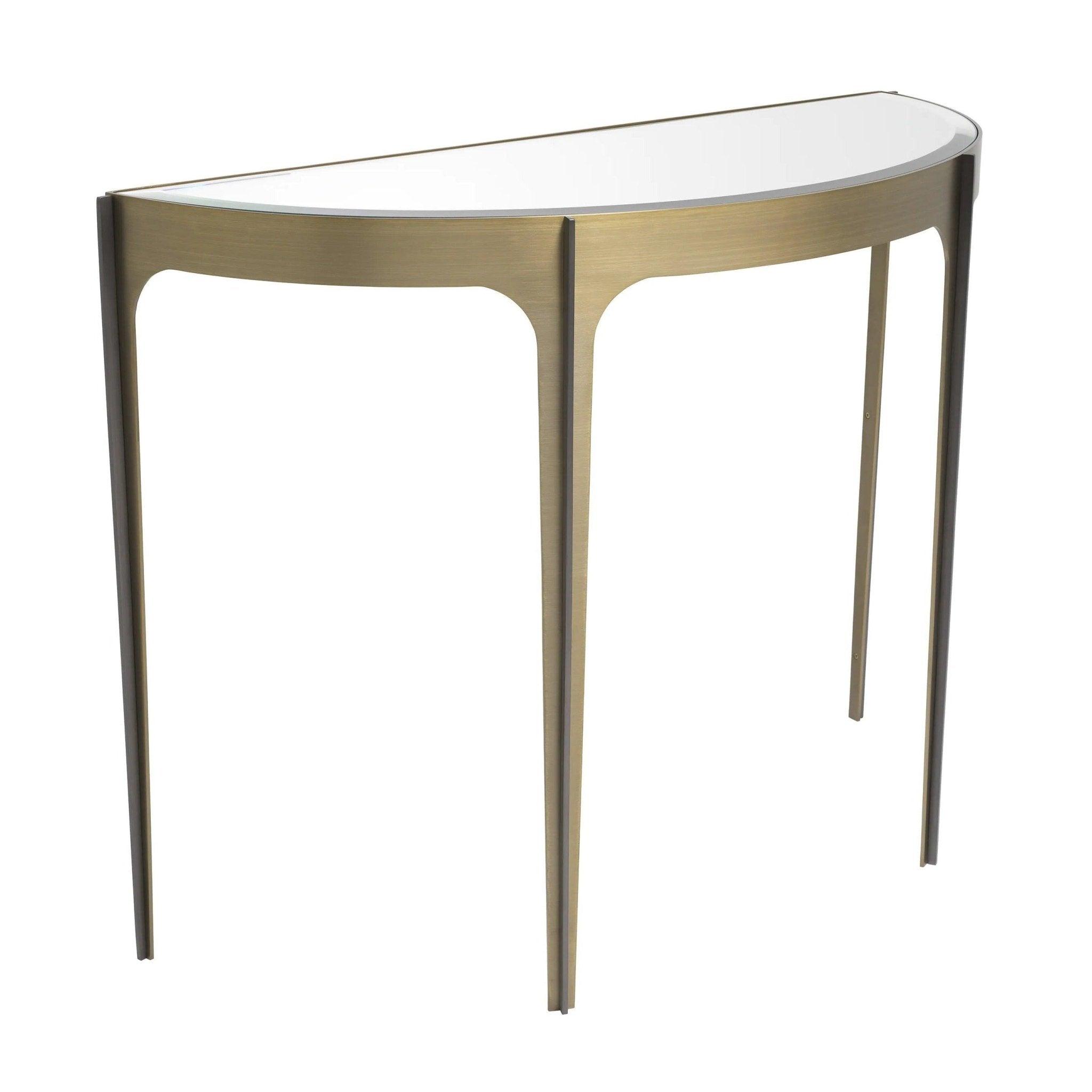 Konsola ARTEMISA szklany blat z mosiężną podstawą Eichholtz Eye on Design