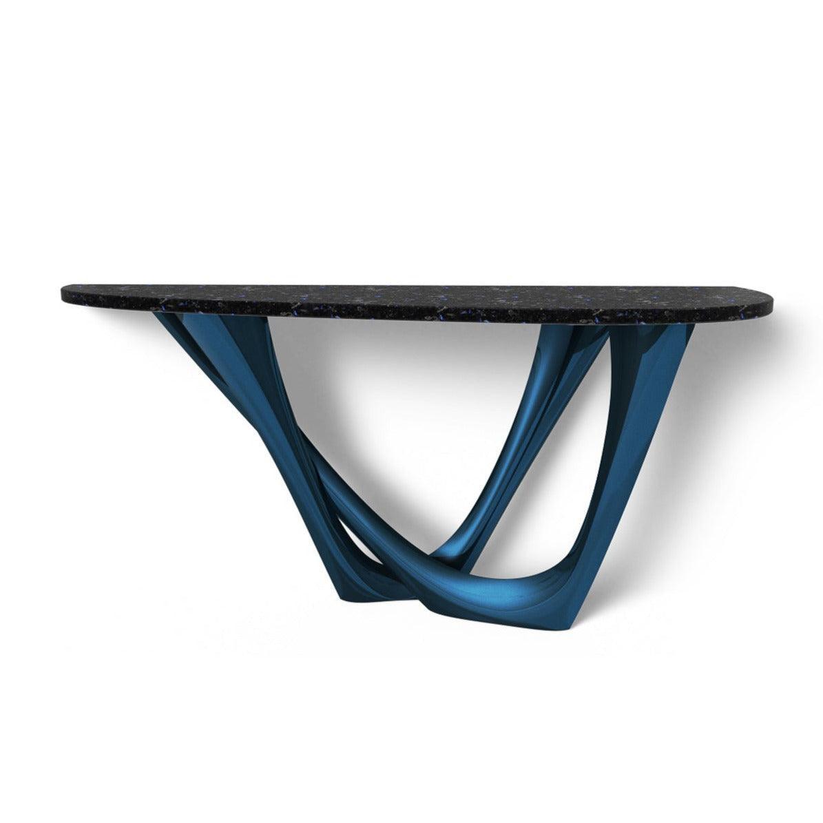 Konsola G-CONSOLE DUO heat kosmiczny błękit z kamiennym blatem Zieta Studio lewostronny Eye on Design